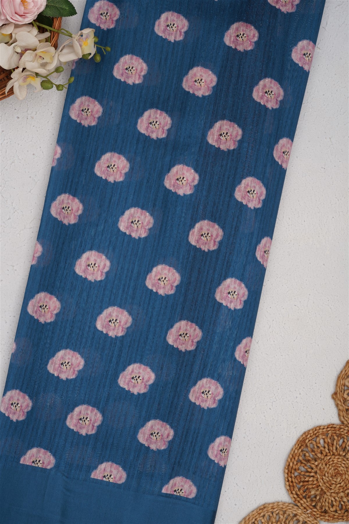 Bhagalpur Silk Dark Blue Saree