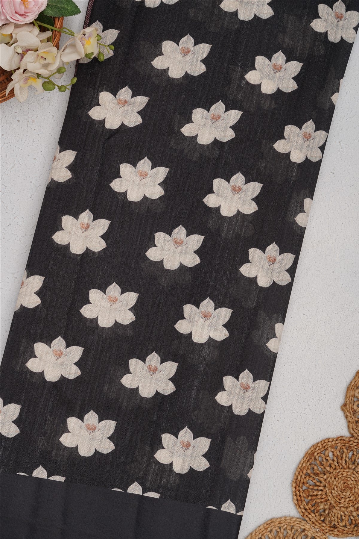Bhagalpur Silk Black Saree