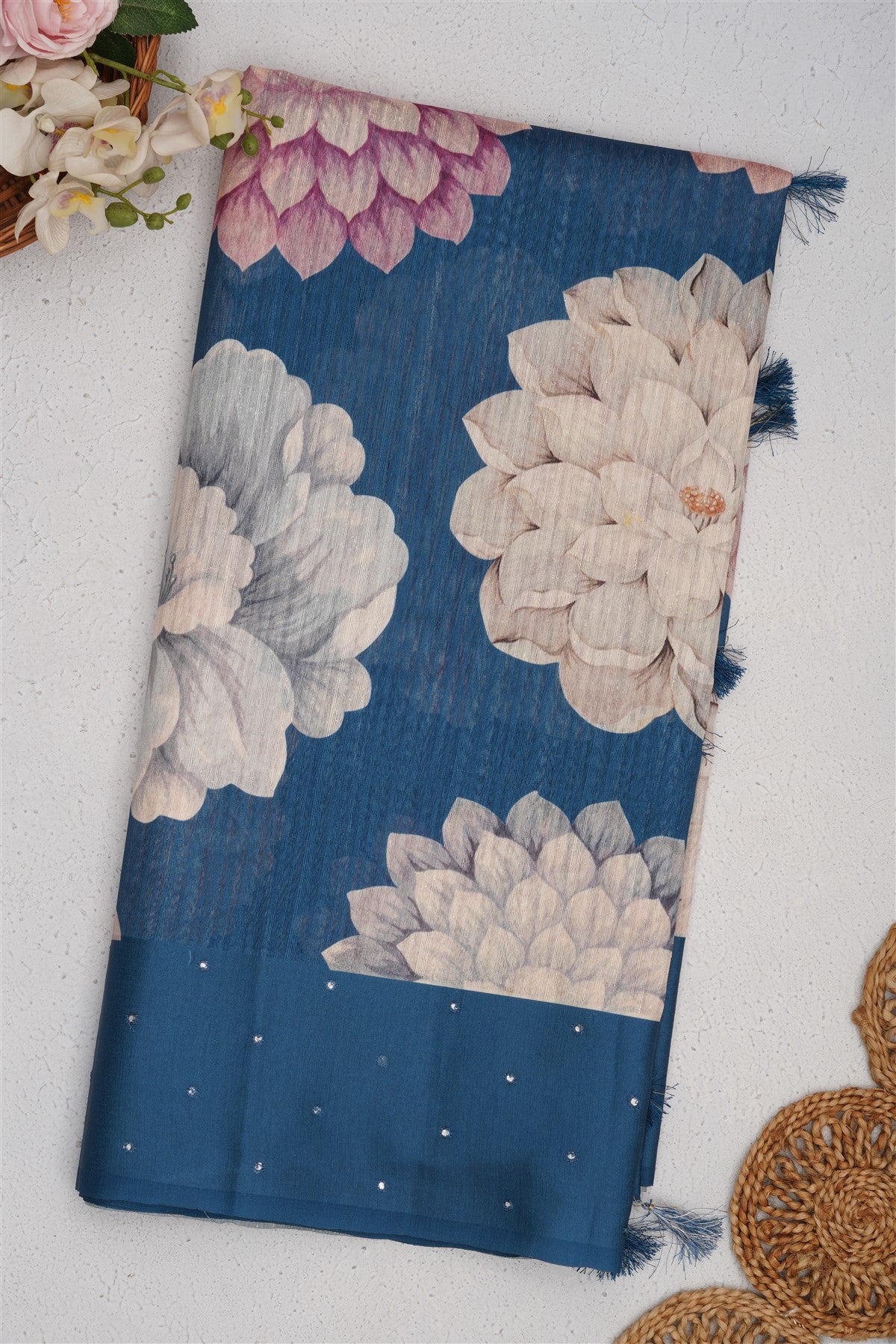 Bhagalpur Silk Dark Blue Saree
