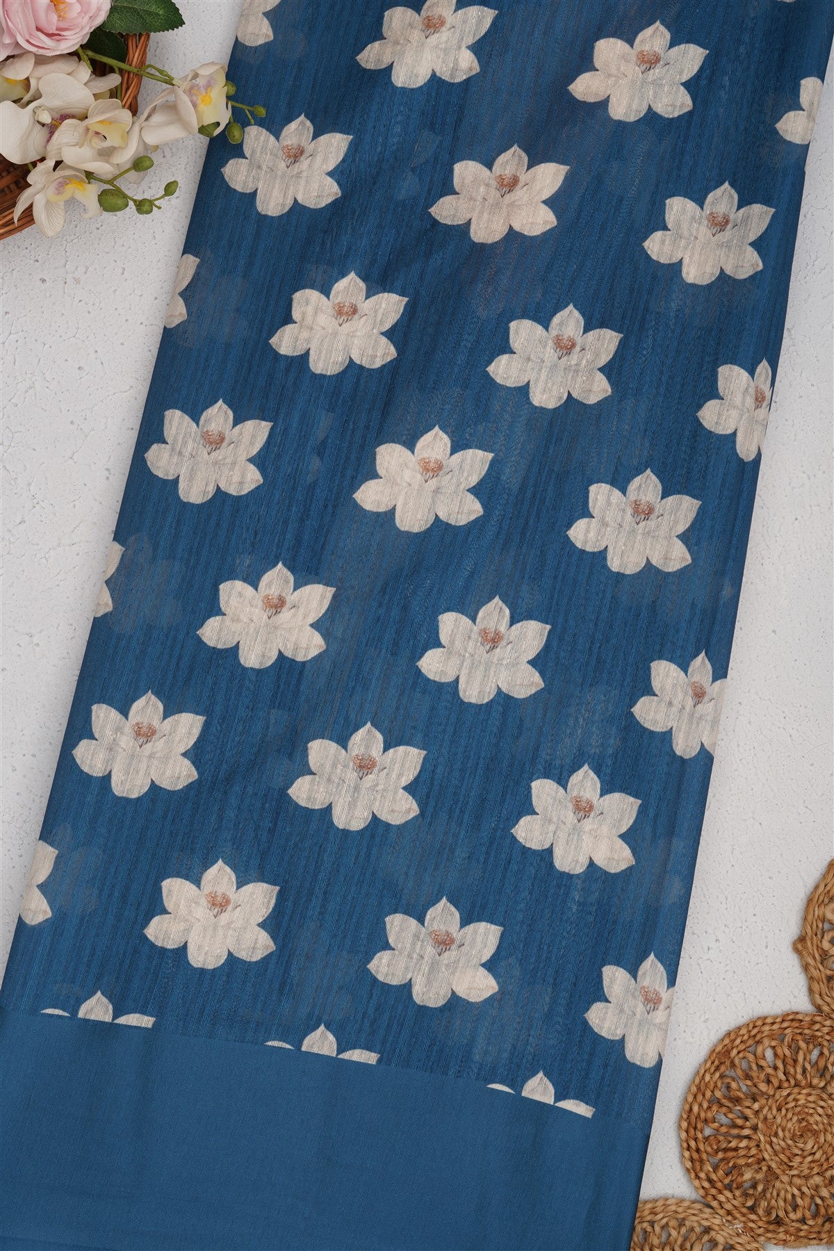 Bhagalpur Silk Dark Blue Saree