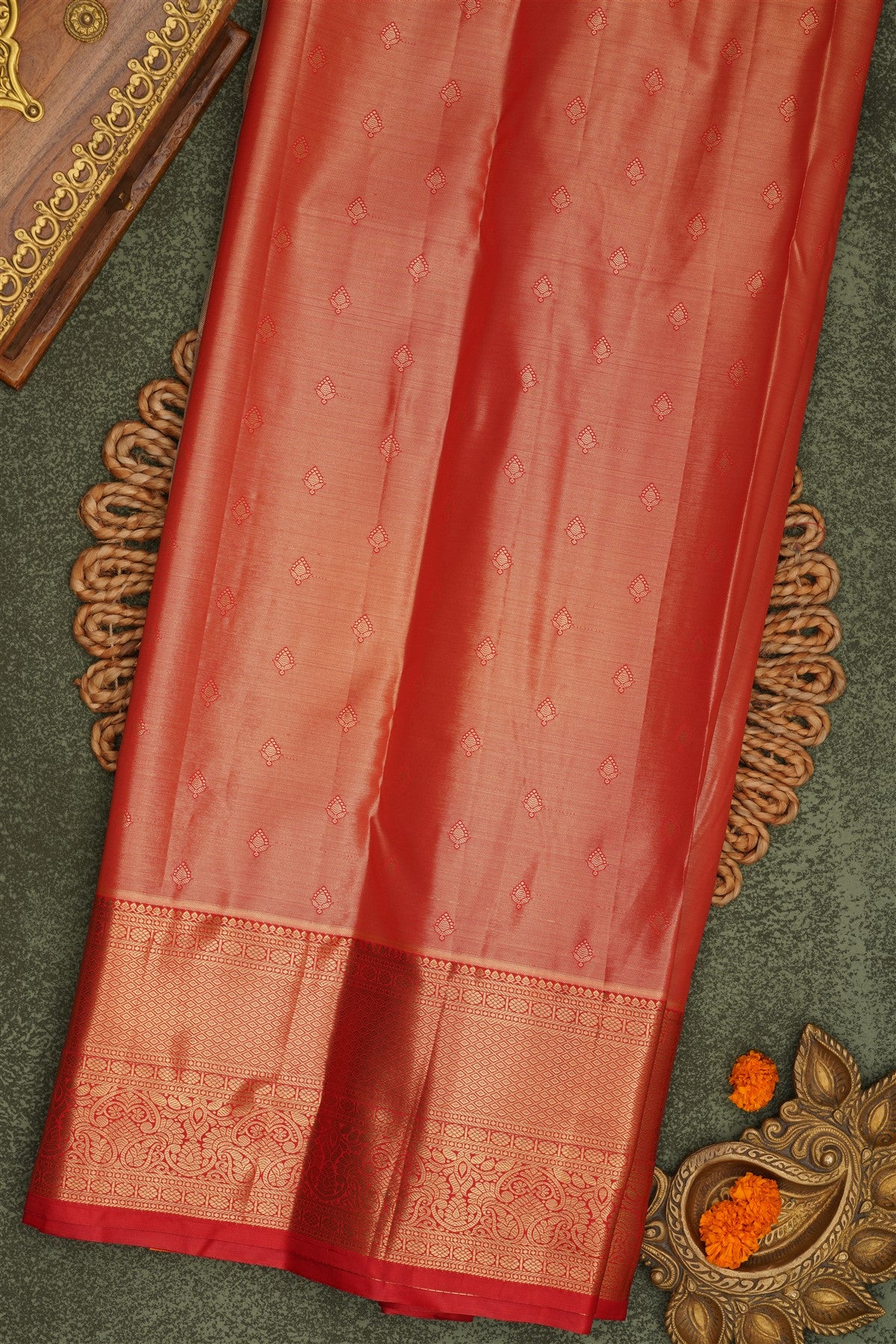 Semi Pattu Silk Blend Light Gold Saree