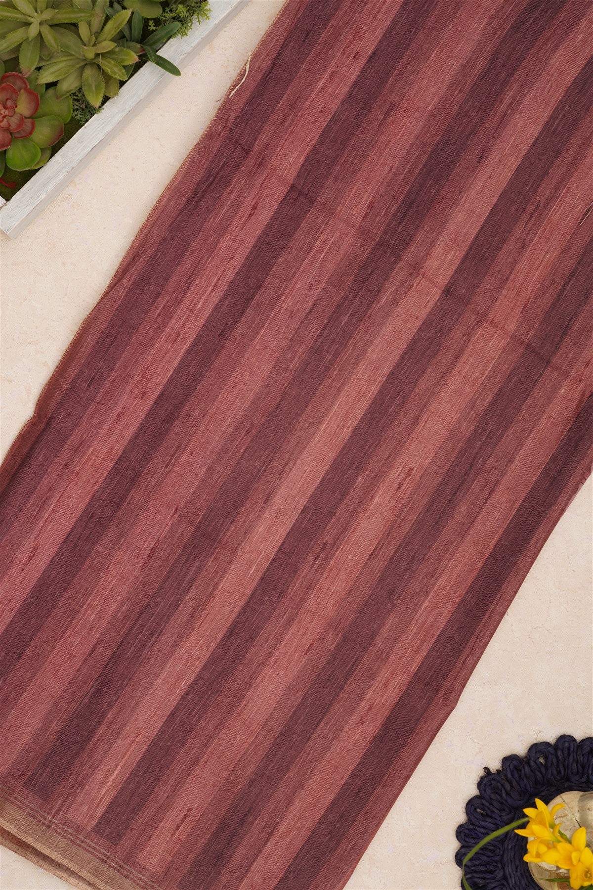 Bhagalpur Tussar Silk Dusty Pink Saree