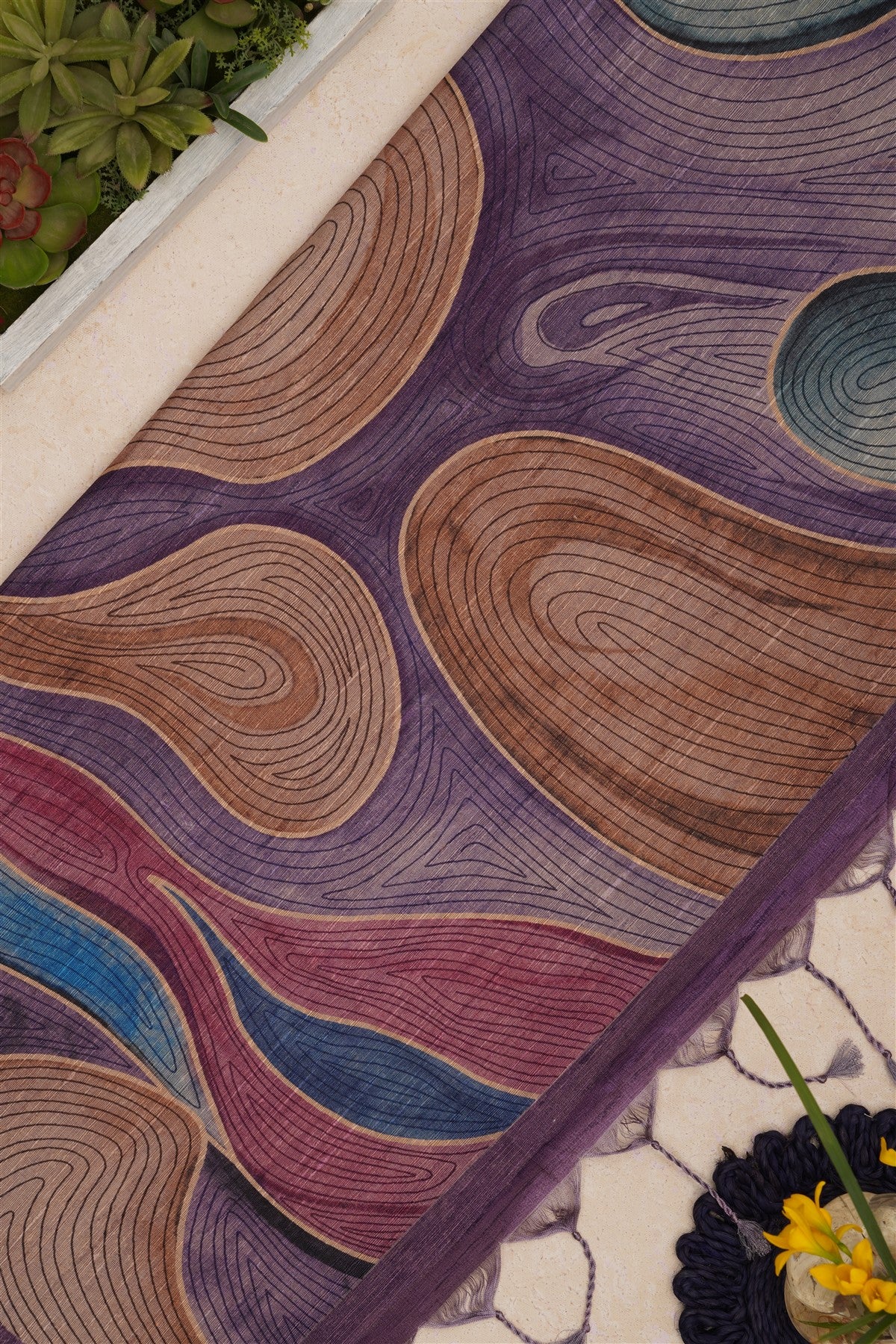Bhagalpur Tussar Silk Light Lavender Saree