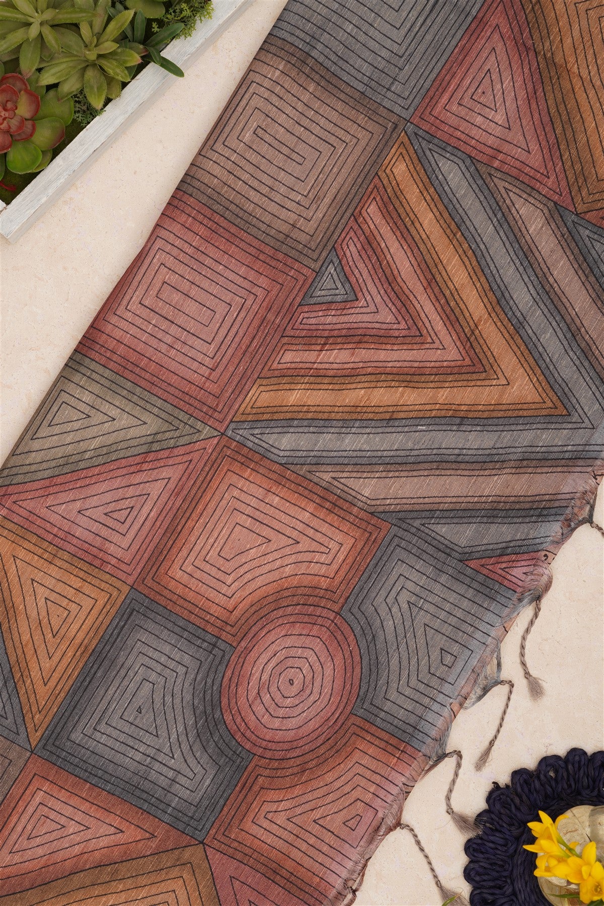 Bhagalpur Tussar Silk Light Brown Saree