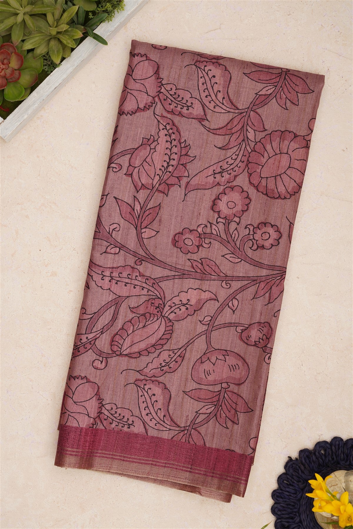 Bhagalpur Tussar Silk Light Purple Saree