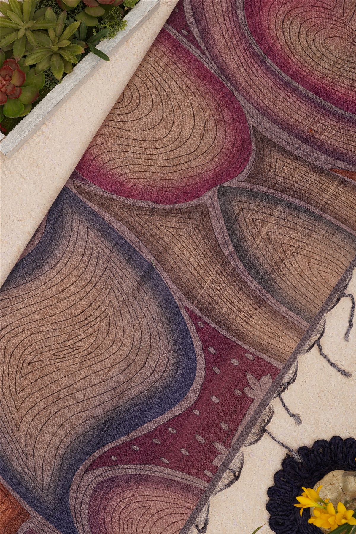 Bhagalpur Tussar Silk Light Lavender Saree