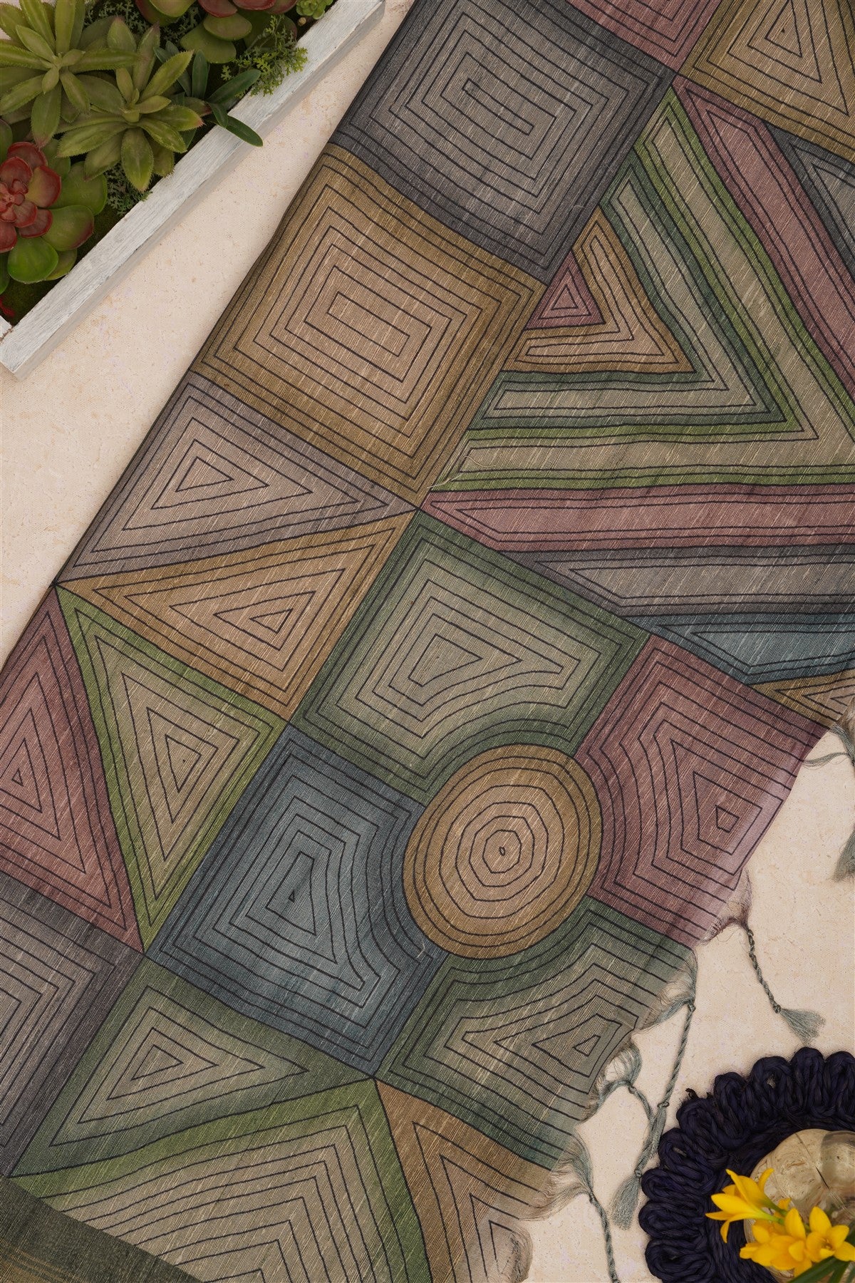 Bhagalpur Tussar Silk Purple Saree