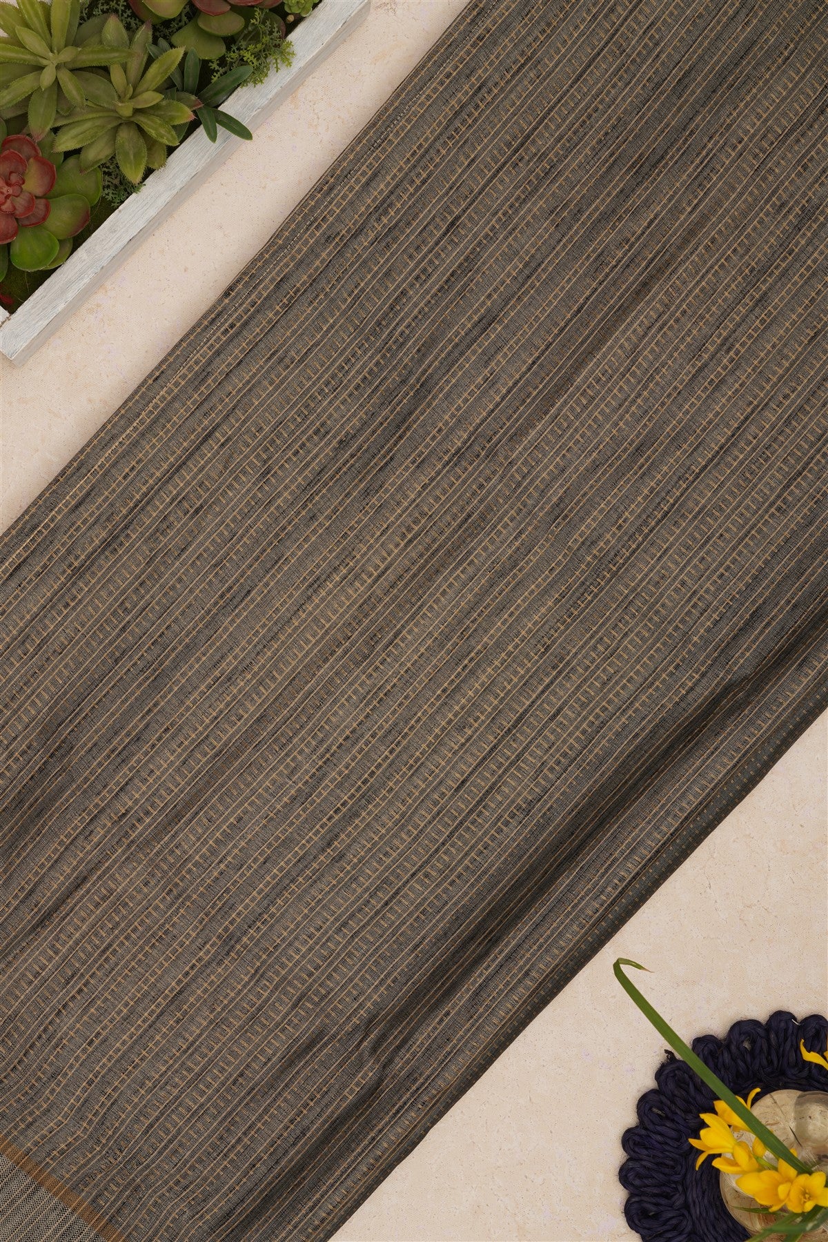 Bhagalpur Tussar Silk Dark Grey Saree