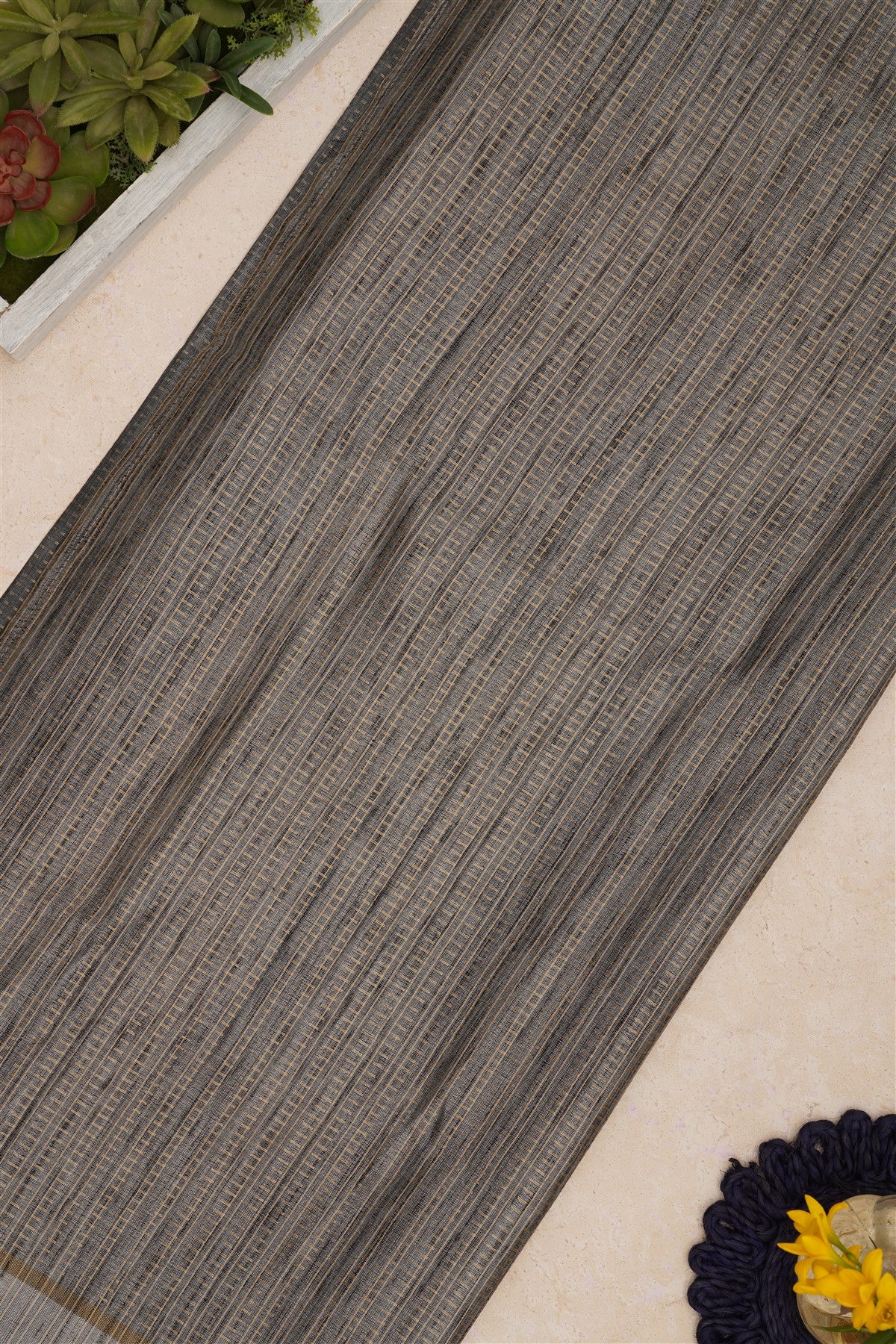 Bhagalpur Tussar Silk Grey Saree