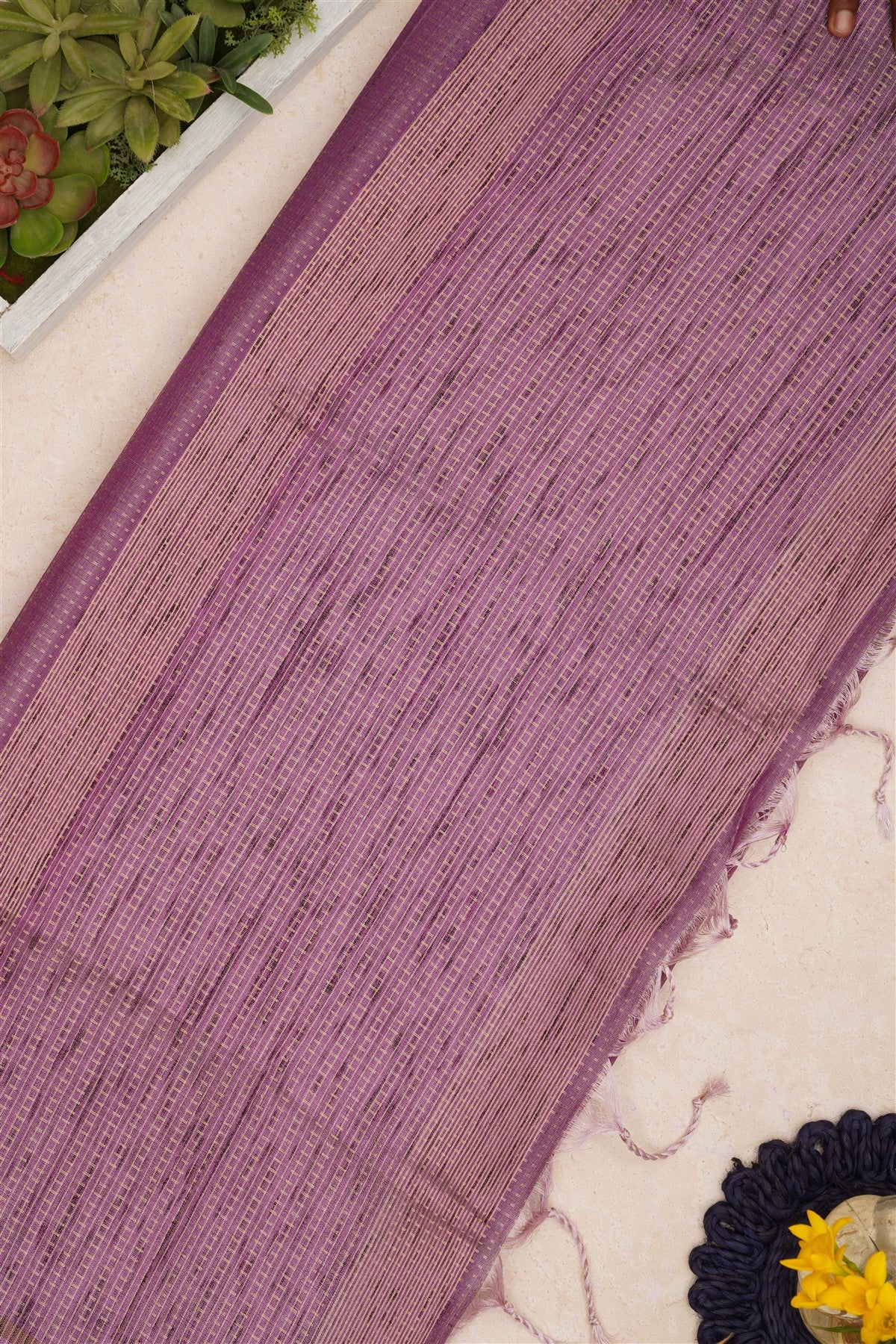 Bhagalpur Tussar Silk Lavender Saree
