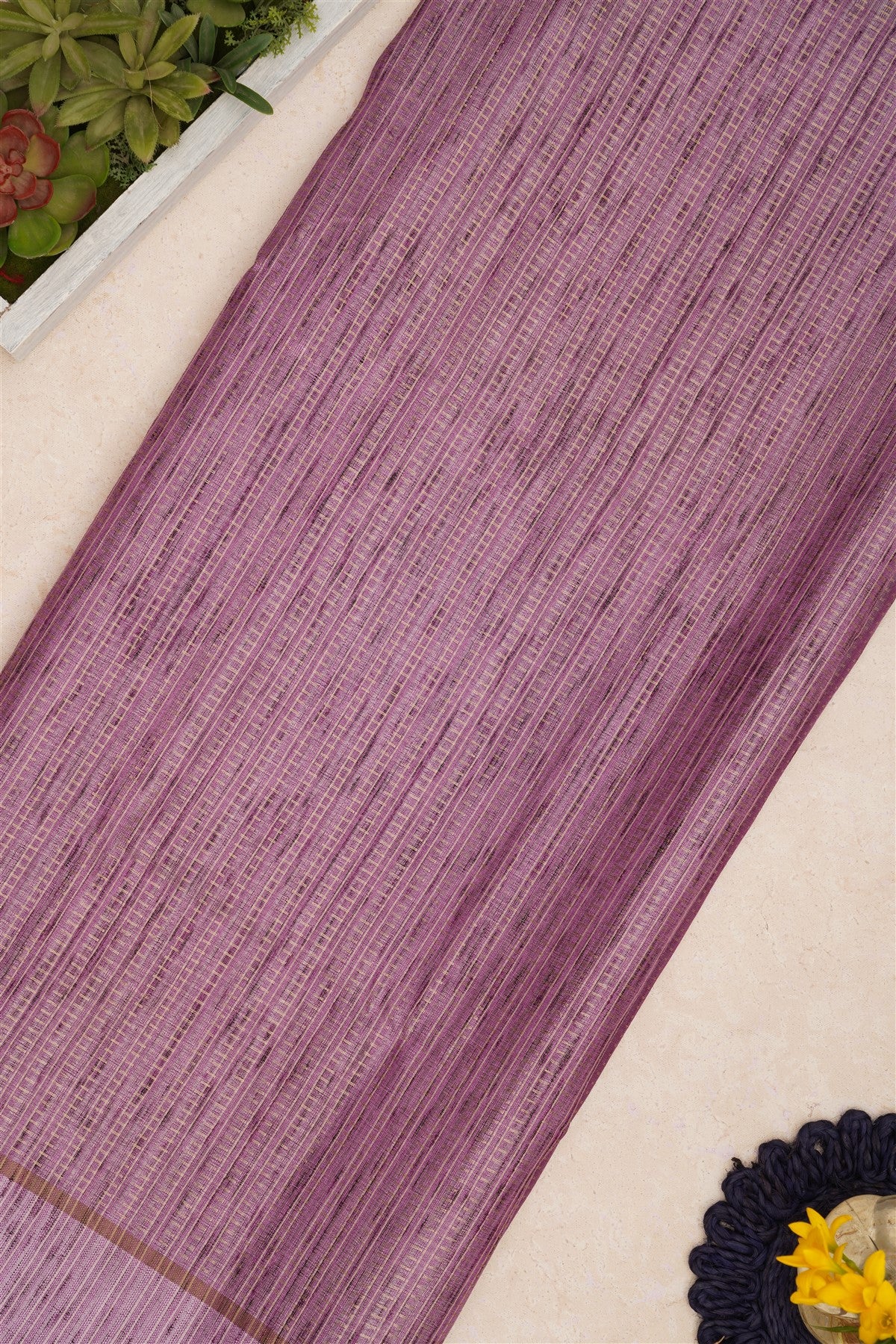 Bhagalpur Tussar Silk Lavender Saree