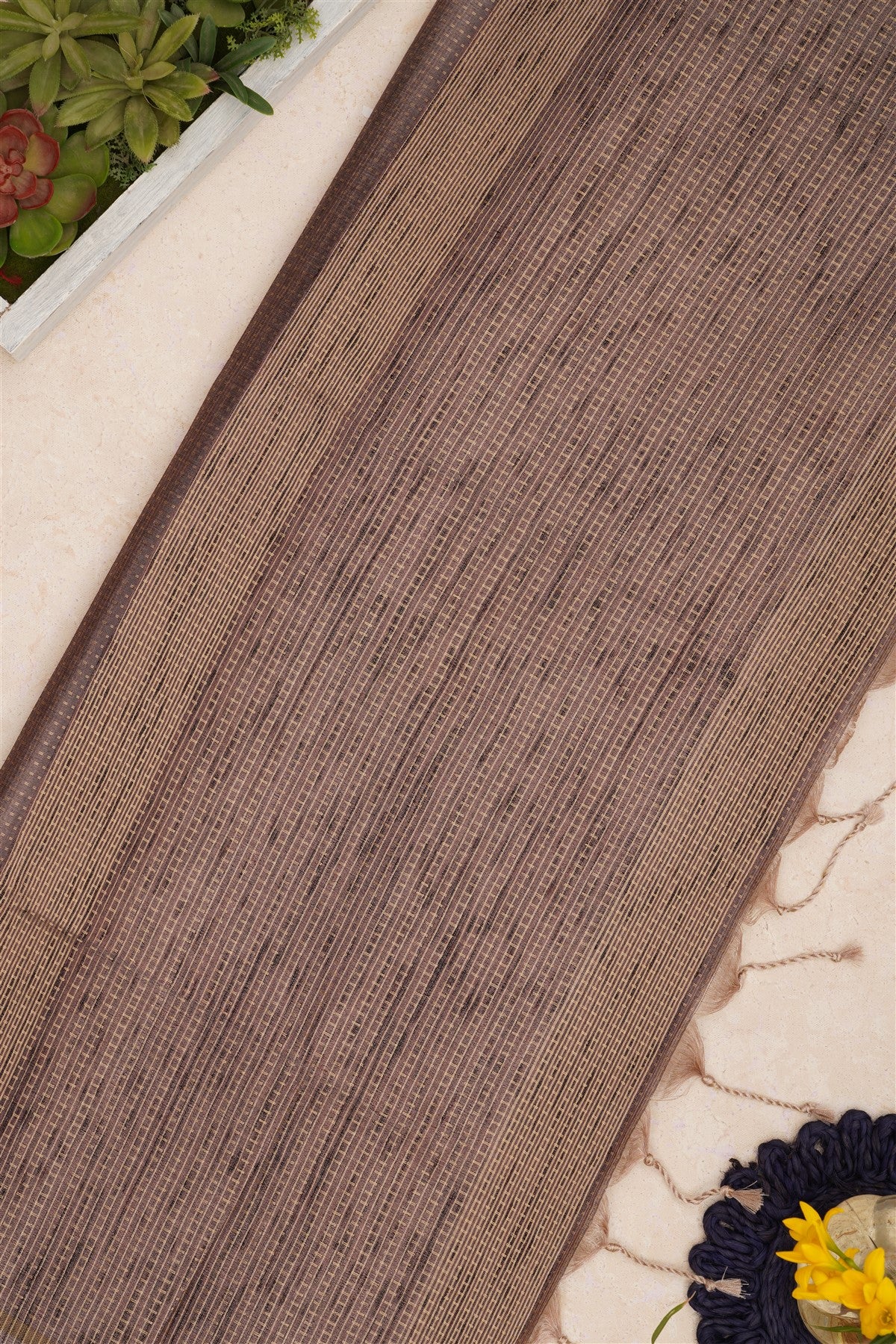 Bhagalpur Tussar Silk Light Brown Saree