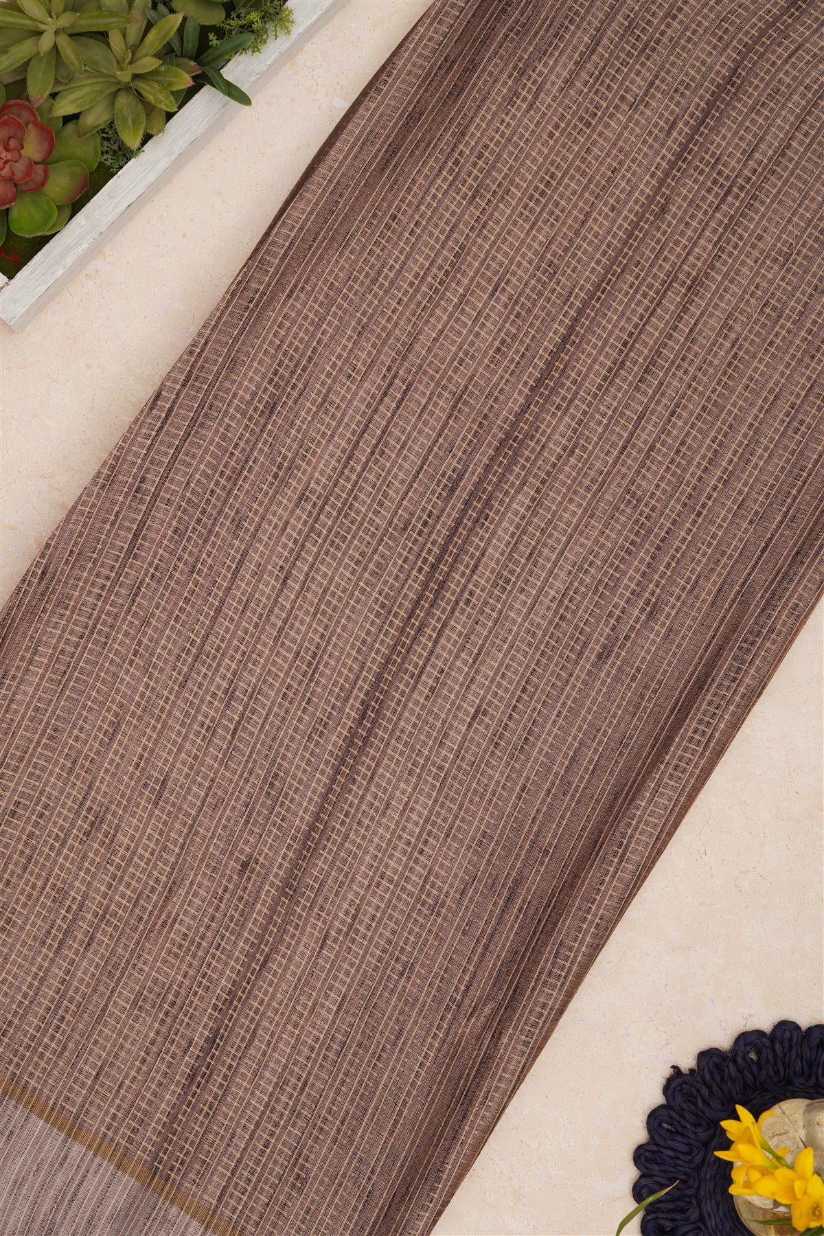 Bhagalpur Tussar Silk Light Brown Saree
