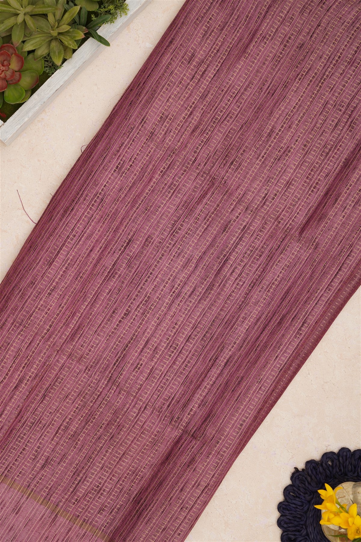 Bhagalpur Tussar Silk Purple Saree