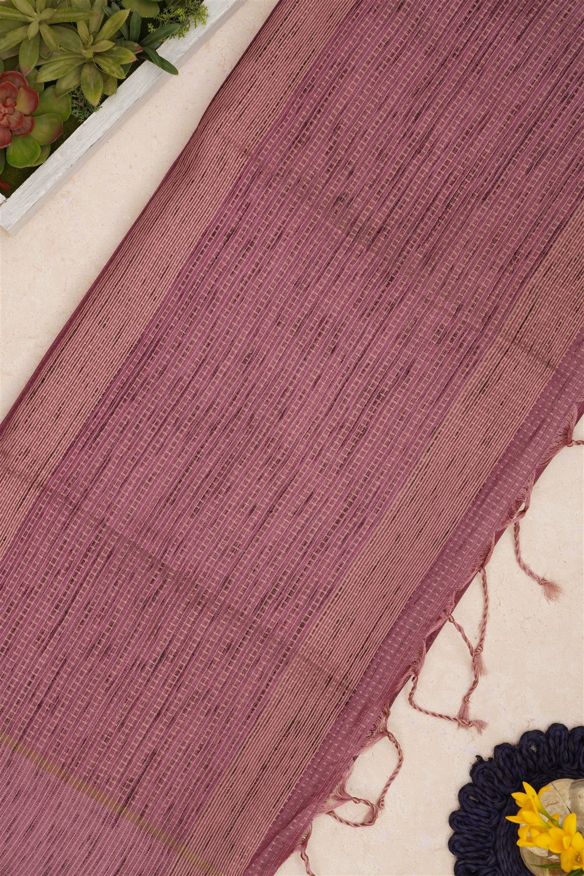 Bhagalpur Tussar Silk Purple Saree