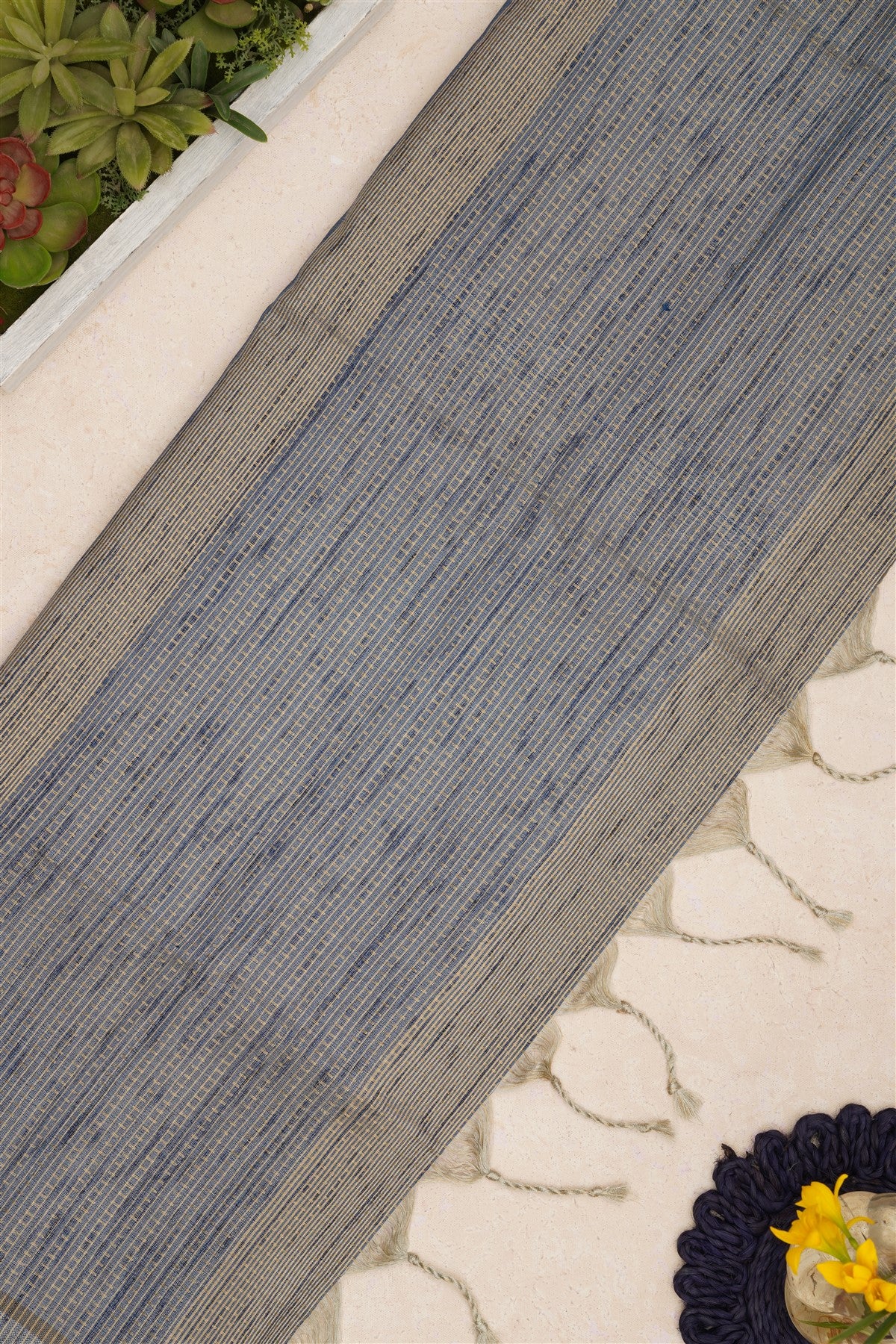 Bhagalpur Tussar Silk Slate Grey Saree