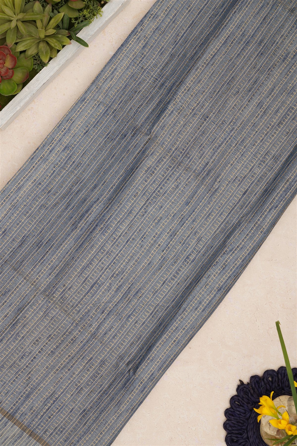 Bhagalpur Tussar Silk Slate Grey Saree