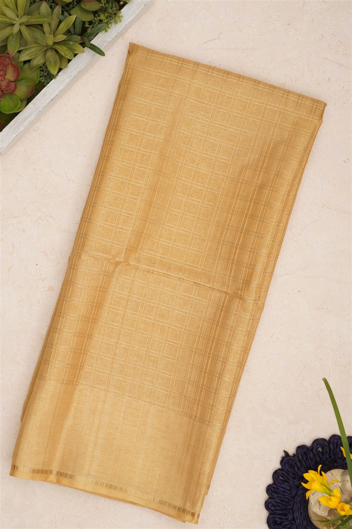Bhagalpur Tussar Silk Light Yellow Saree