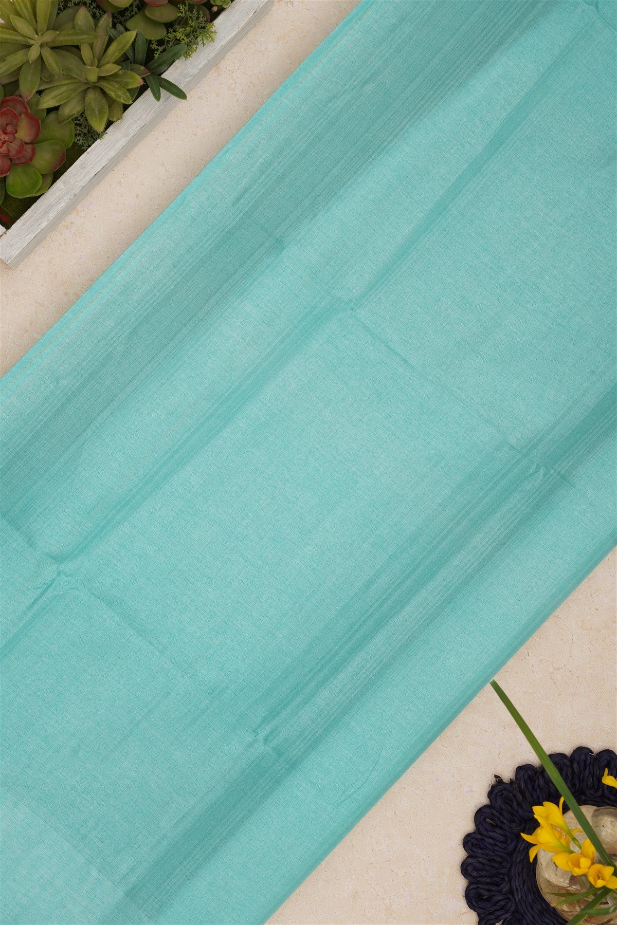 Bhagalpur Tussar Silk Sky Blue Saree
