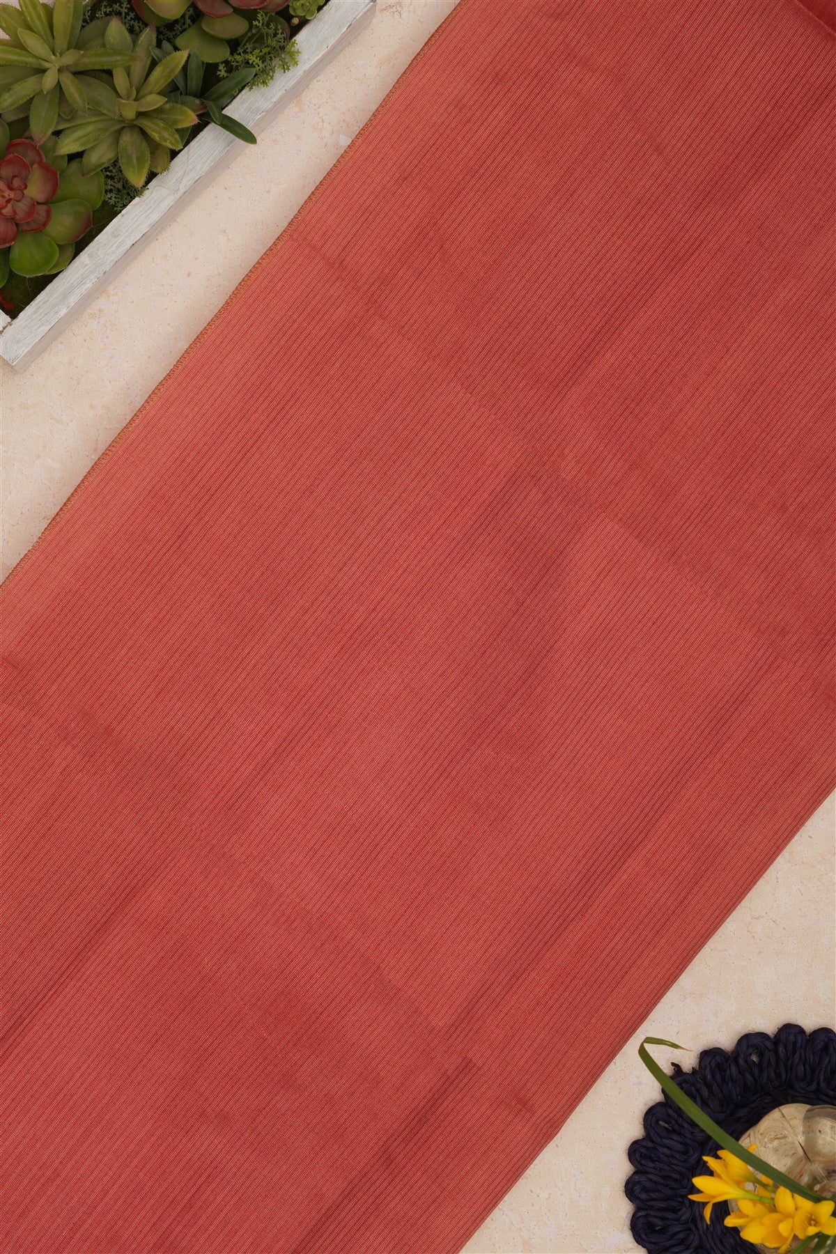 Bhagalpur Tussar Silk Coral Saree