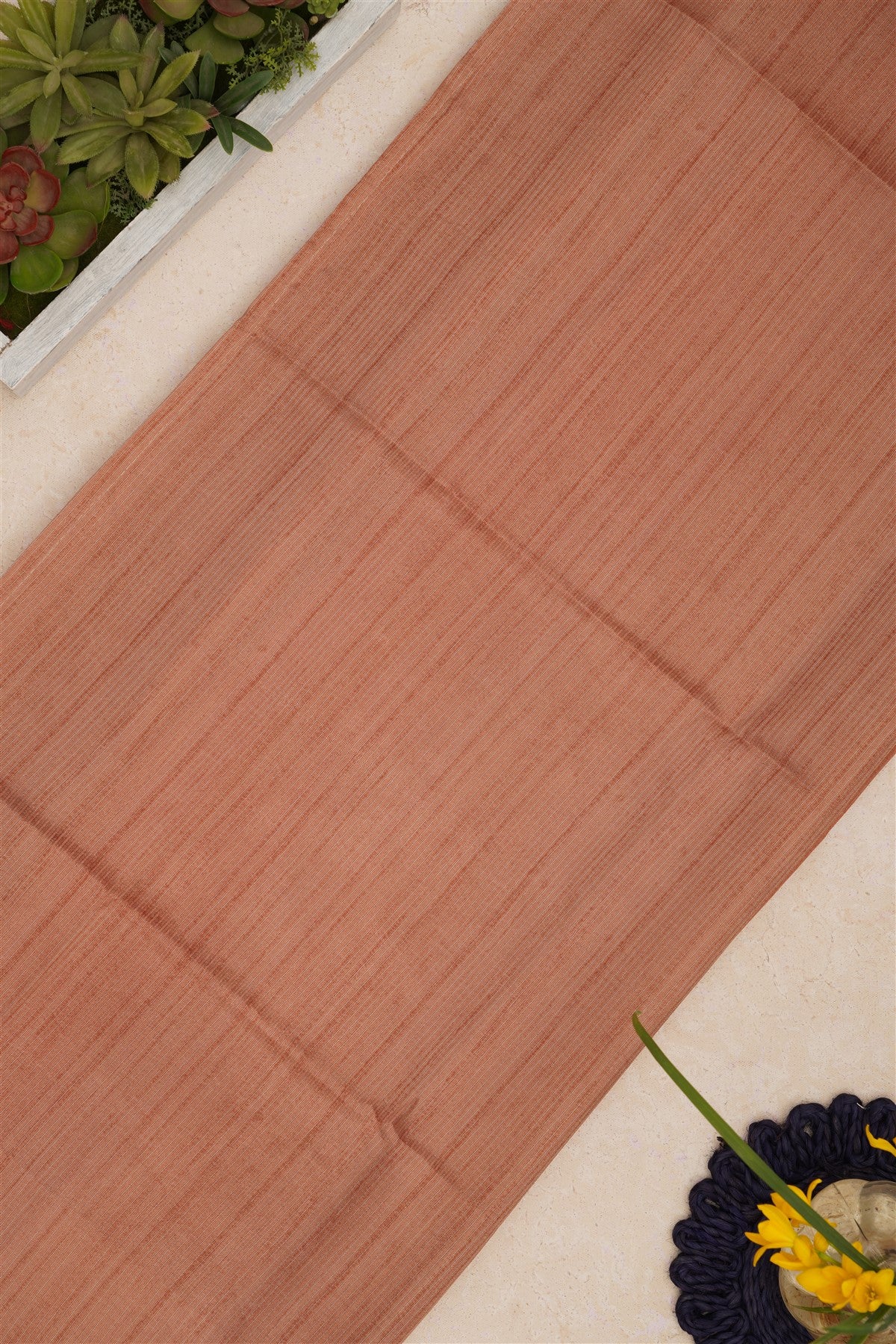 Bhagalpur Tussar Silk Light Peach Saree
