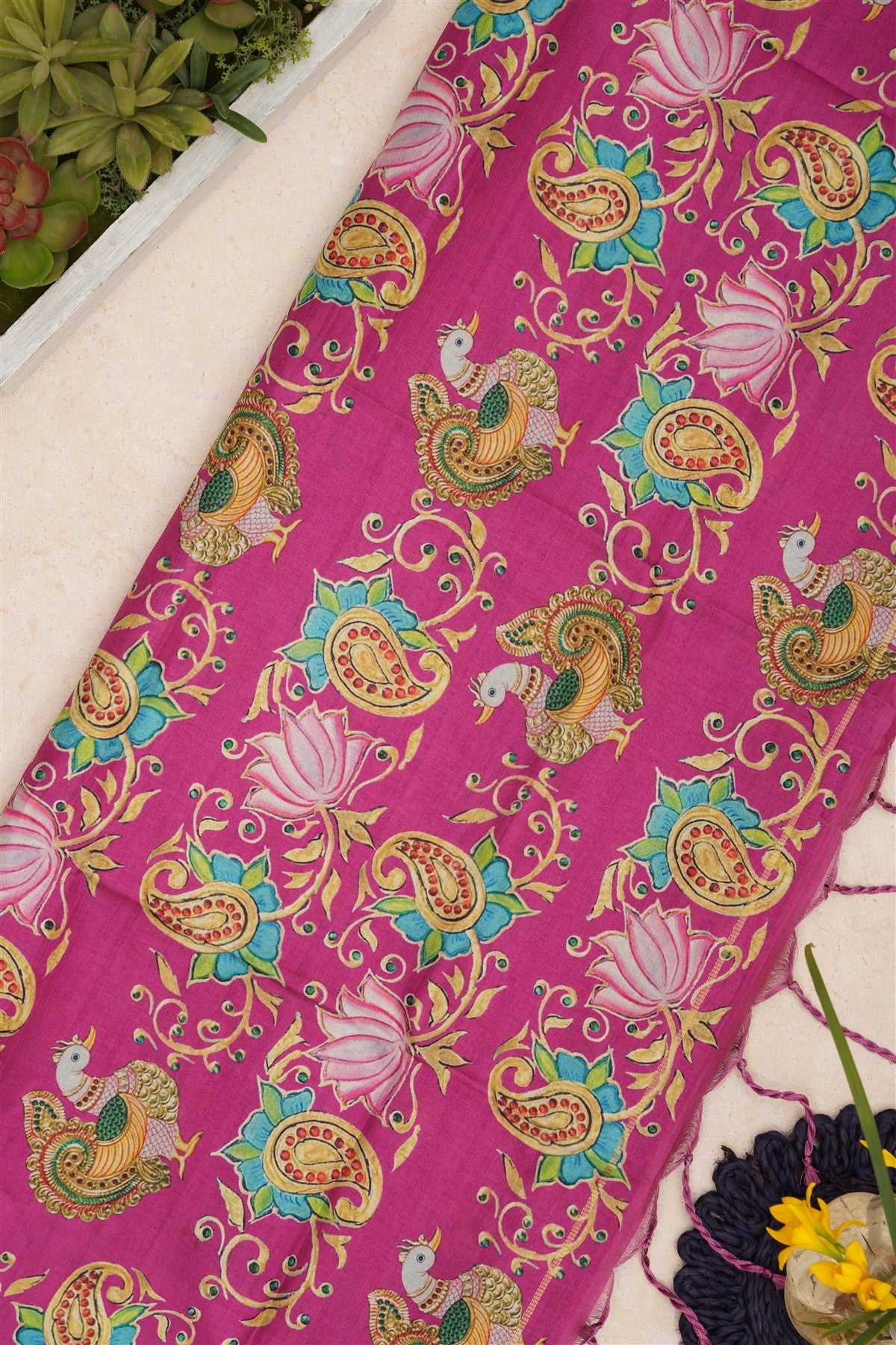 Bhagalpur Tussar Silk Olive Green Saree