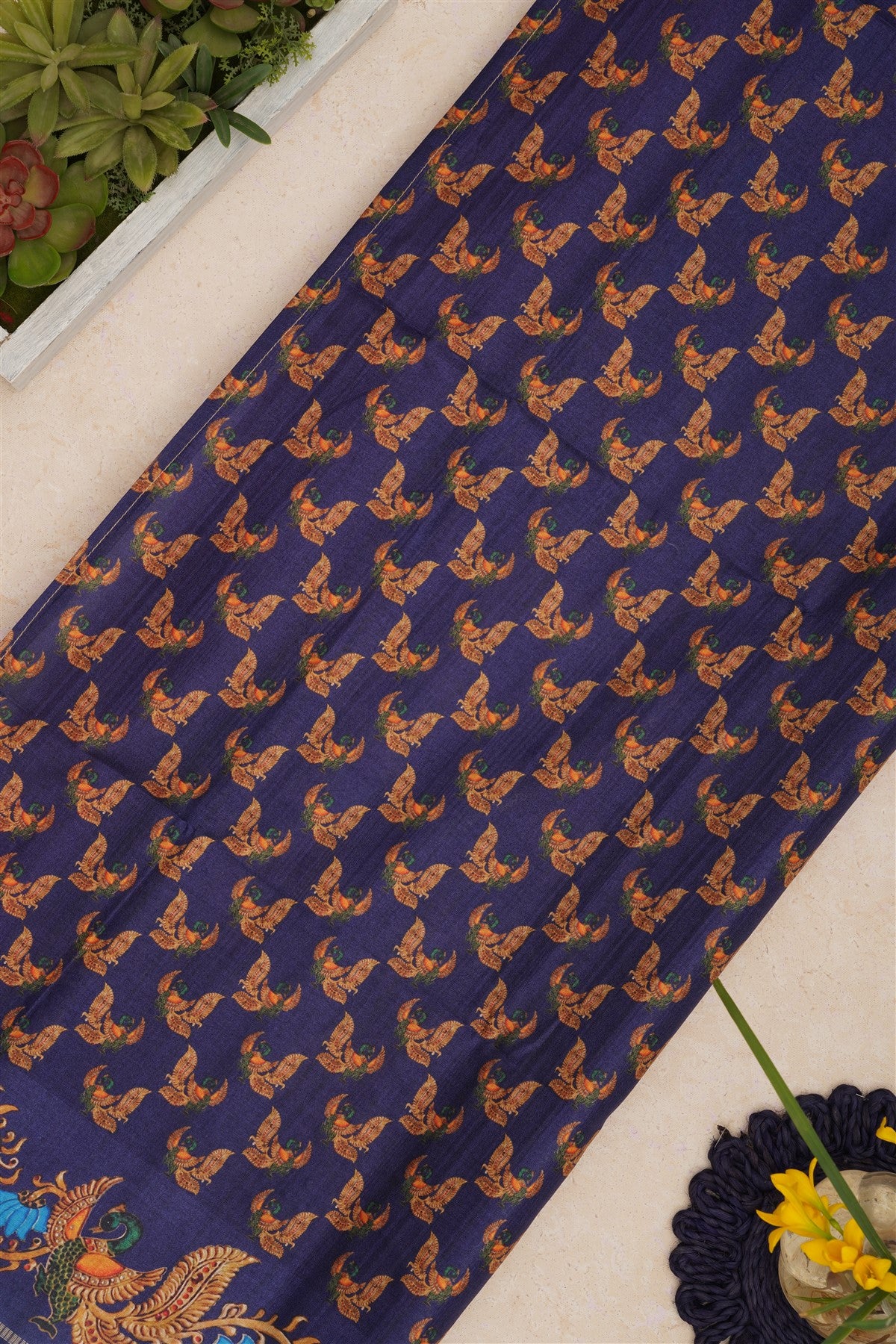 Bhagalpur Tussar Silk Pink Saree
