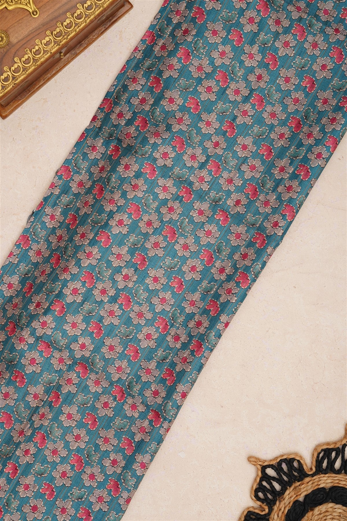 Bhagalpur Tussar Silk Dark Blue Saree