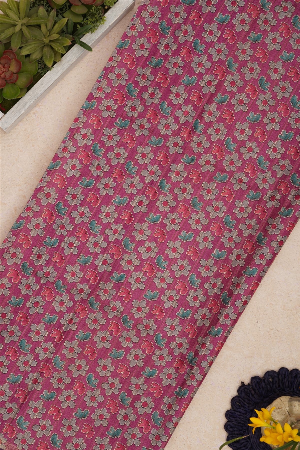 Bhagalpur Tussar Silk Purple Saree
