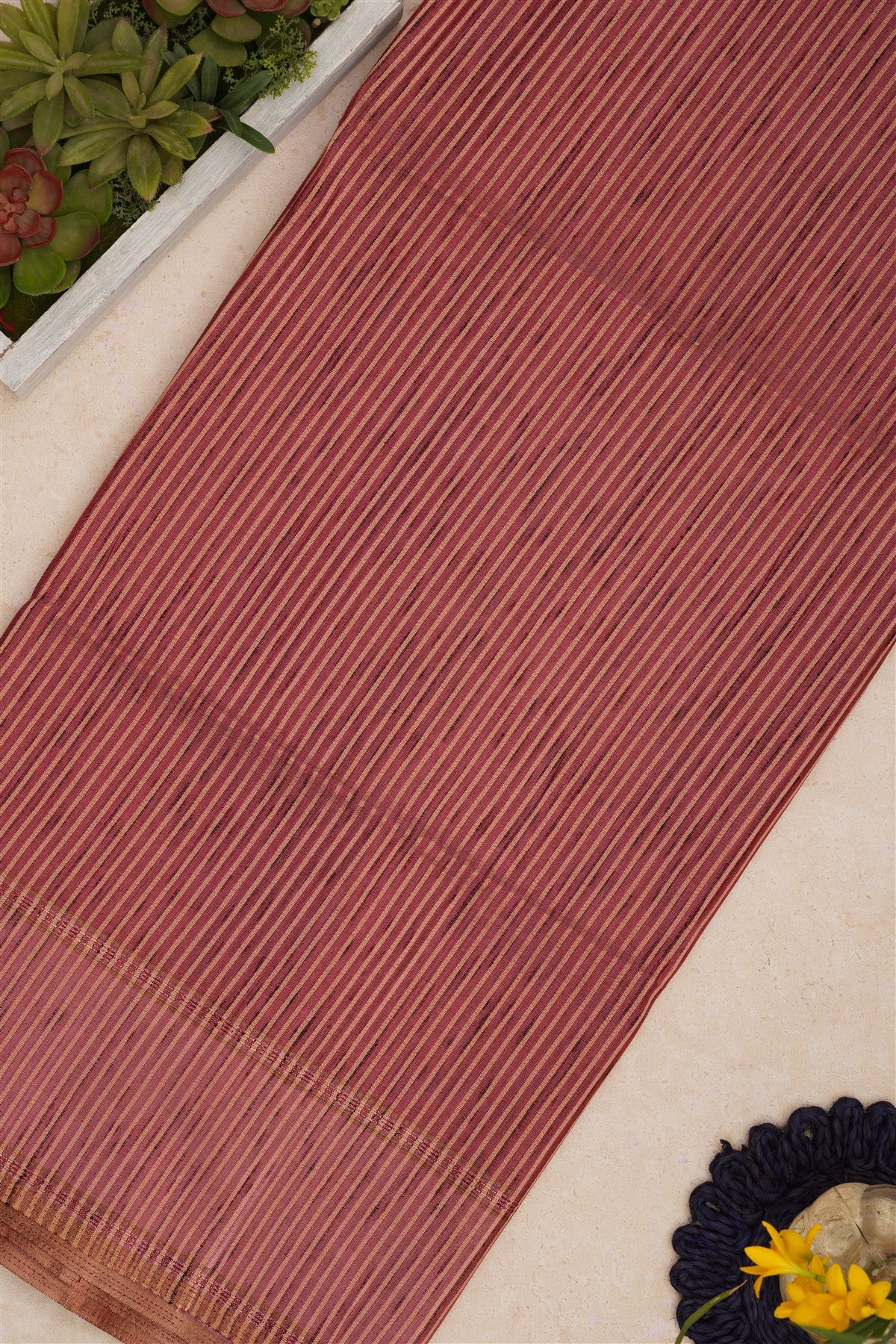 Bhagalpur Tussar Silk Dusty Pink Saree