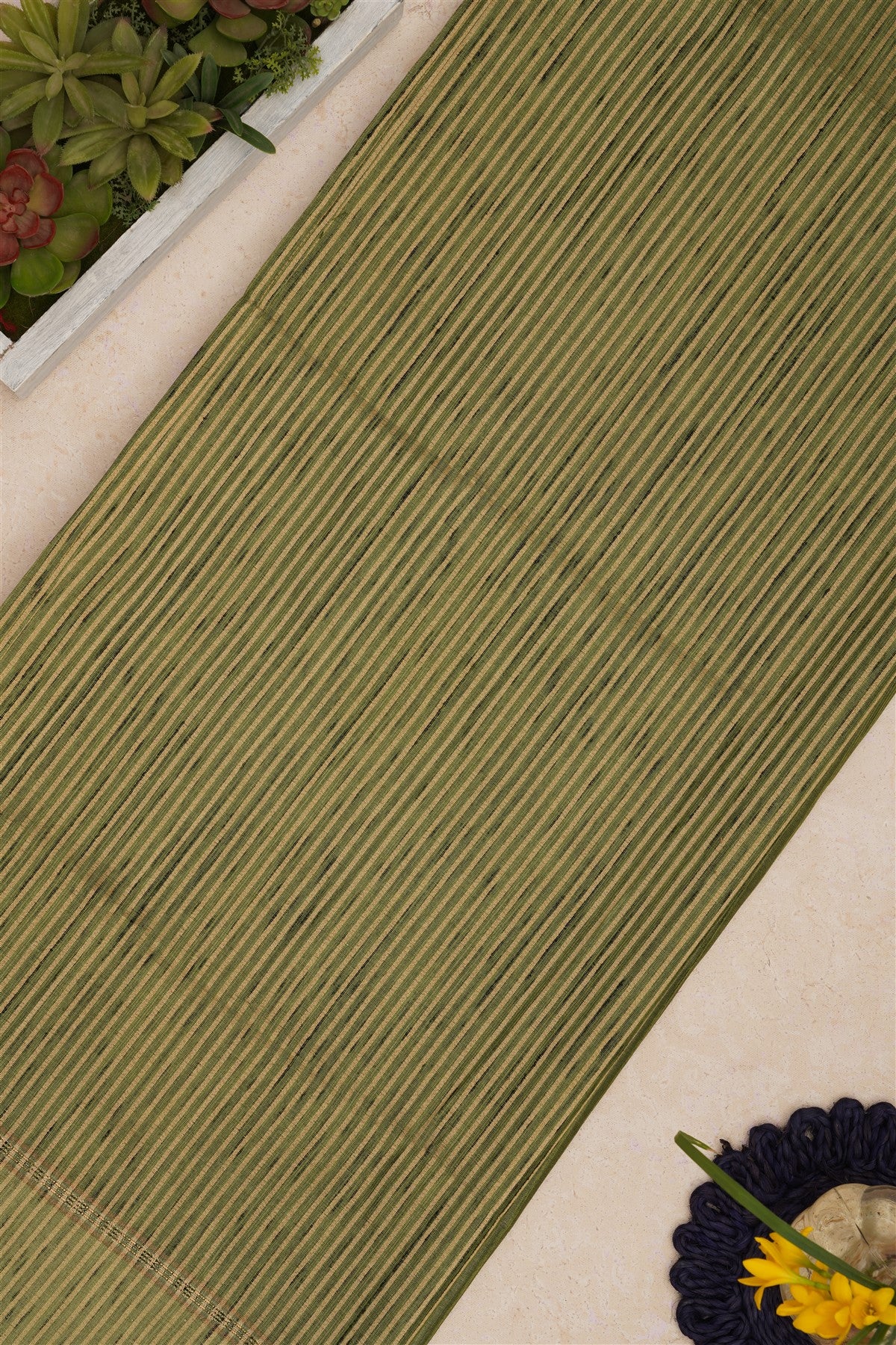 Bhagalpur Tussar Silk Green Saree