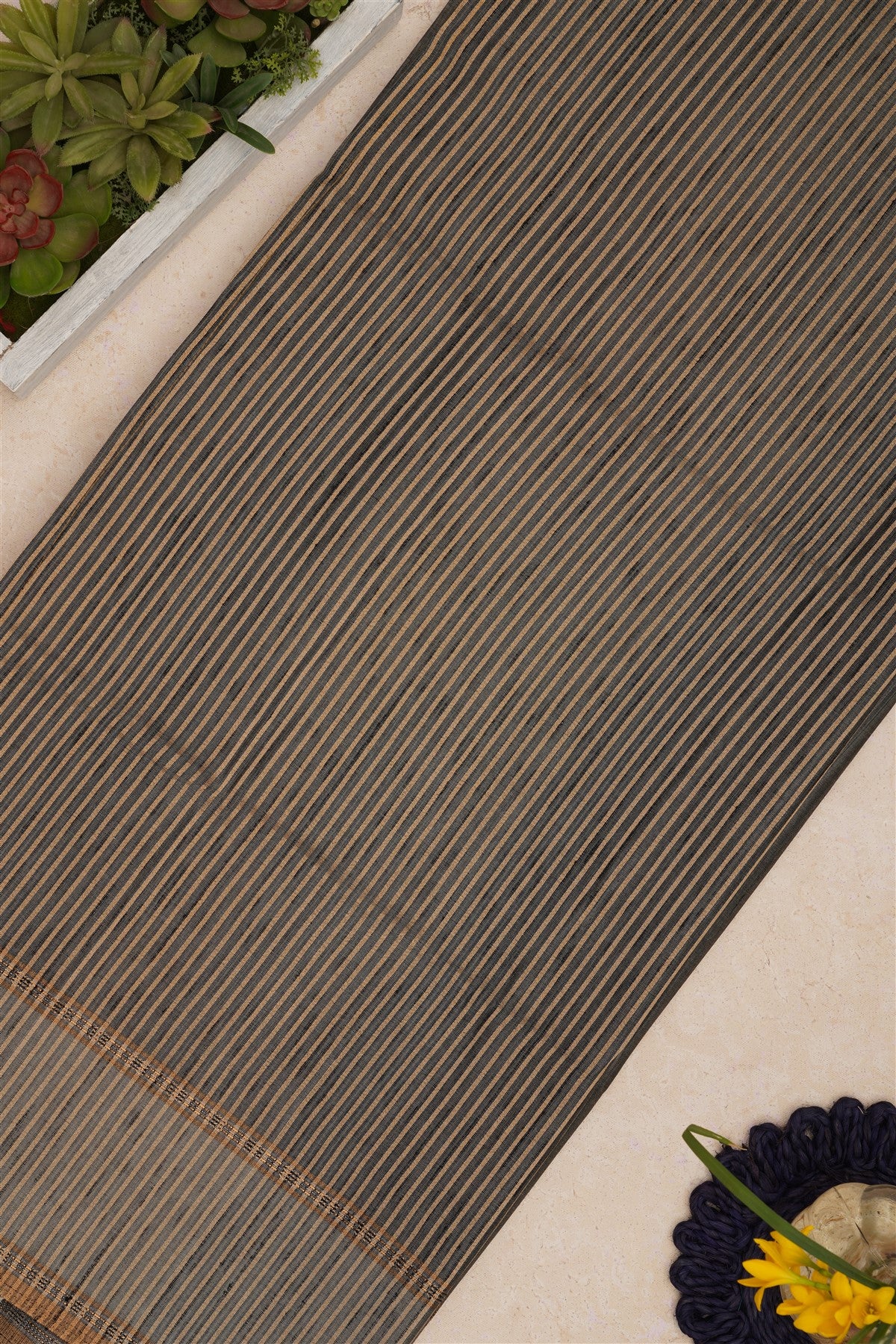 Bhagalpur Tussar Silk Grey Saree