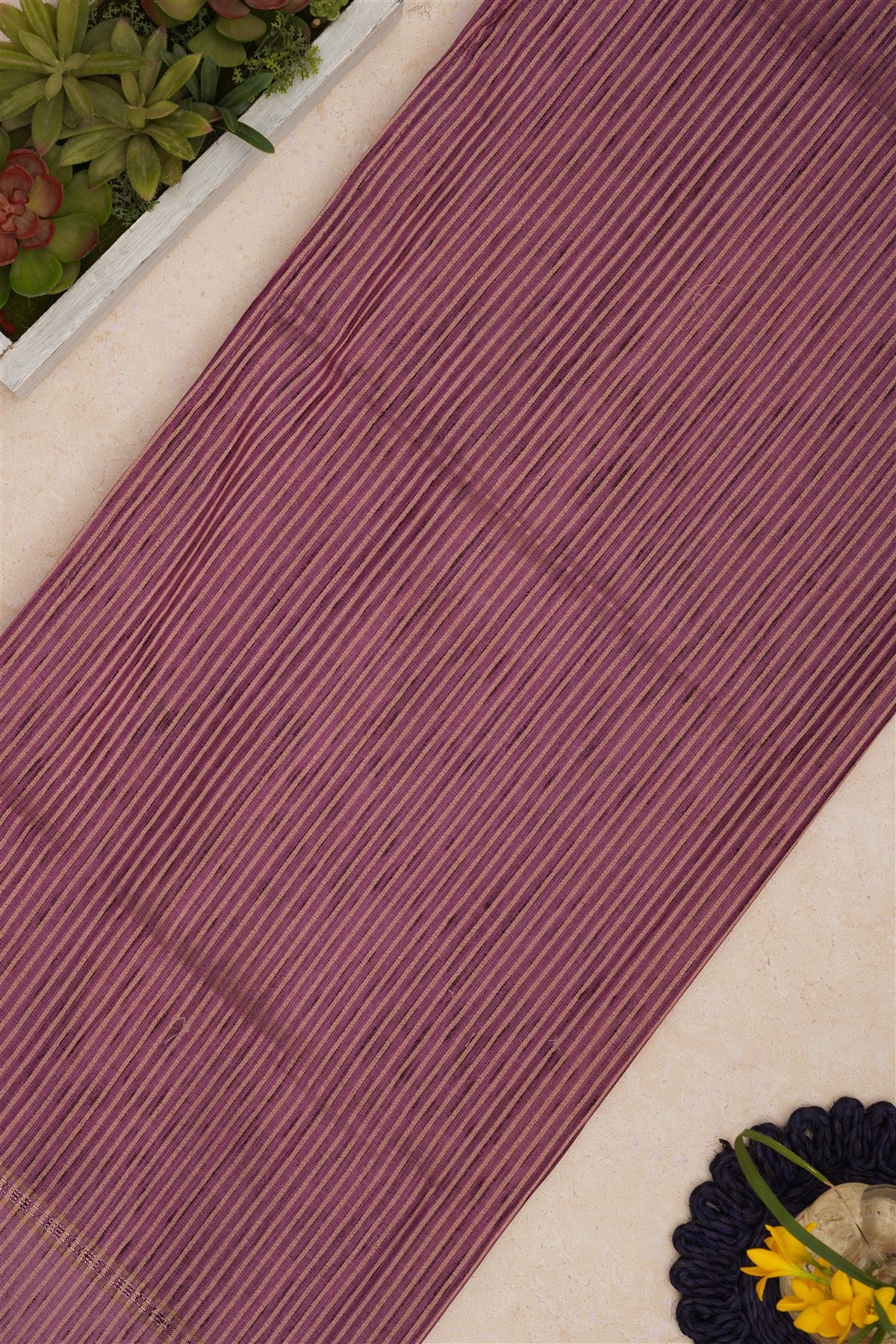 Bhagalpur Tussar Silk Purple Saree