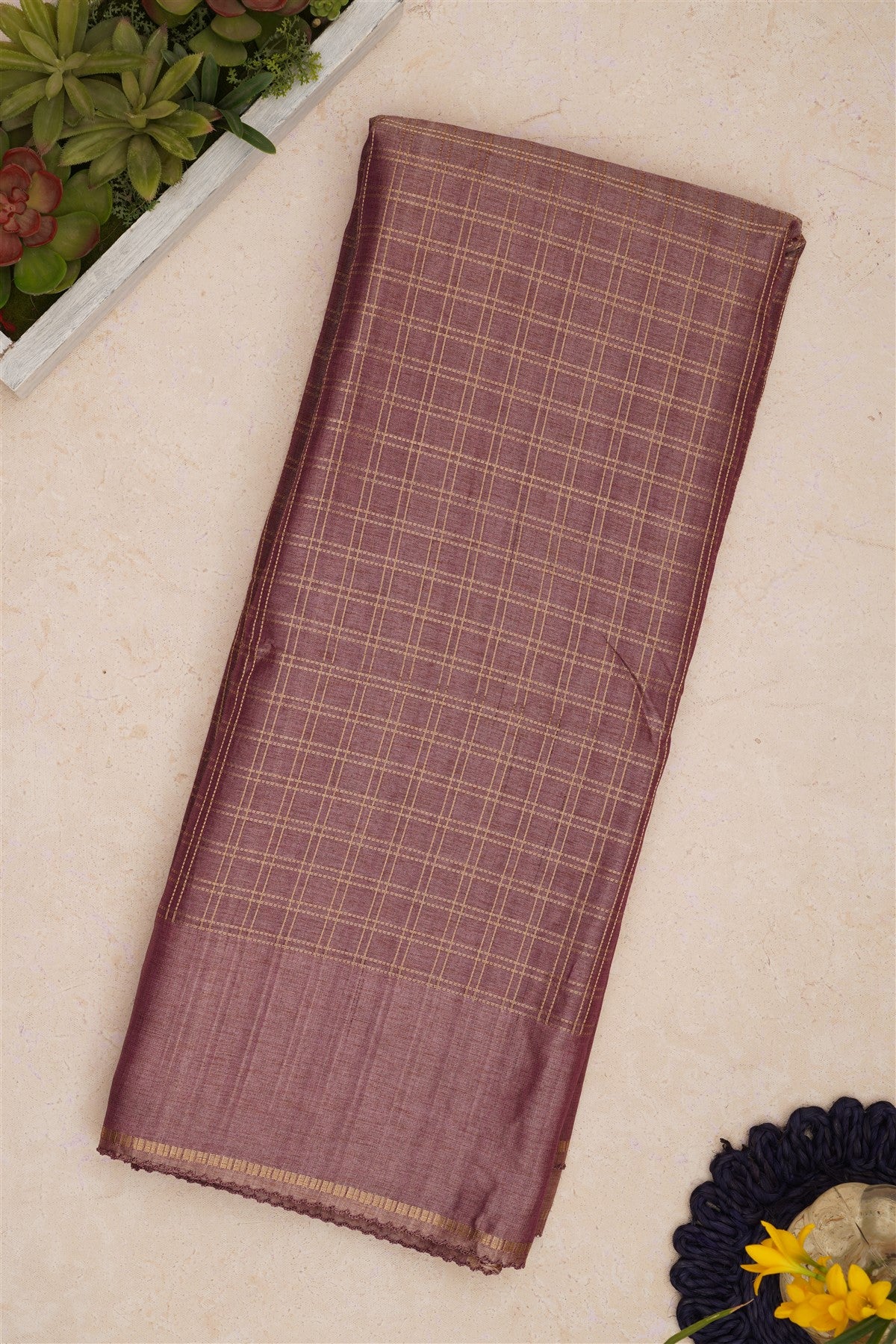 Bhagalpur Tussar Silk Purple Saree