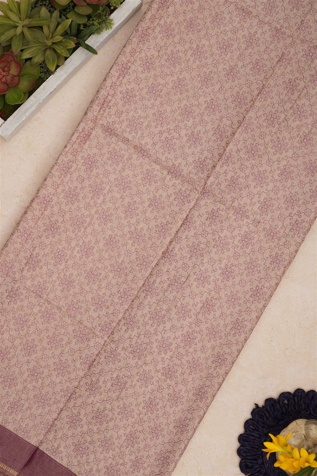 Bhagalpur Tussar Silk Purple Saree