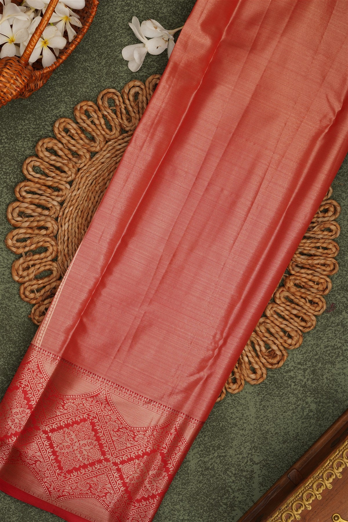 Semi Pattu Silk Blend Beige Saree