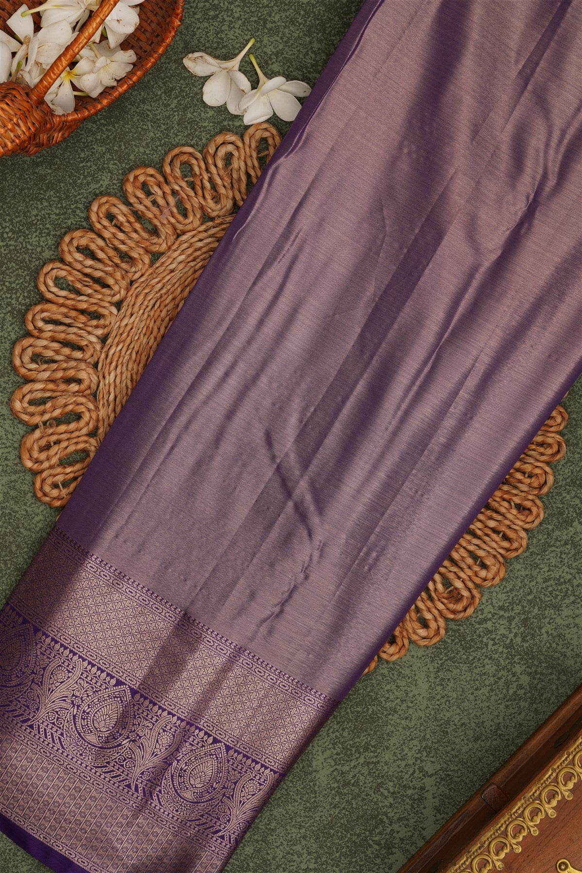 Semi Pattu Silk Blend Light Purple Saree