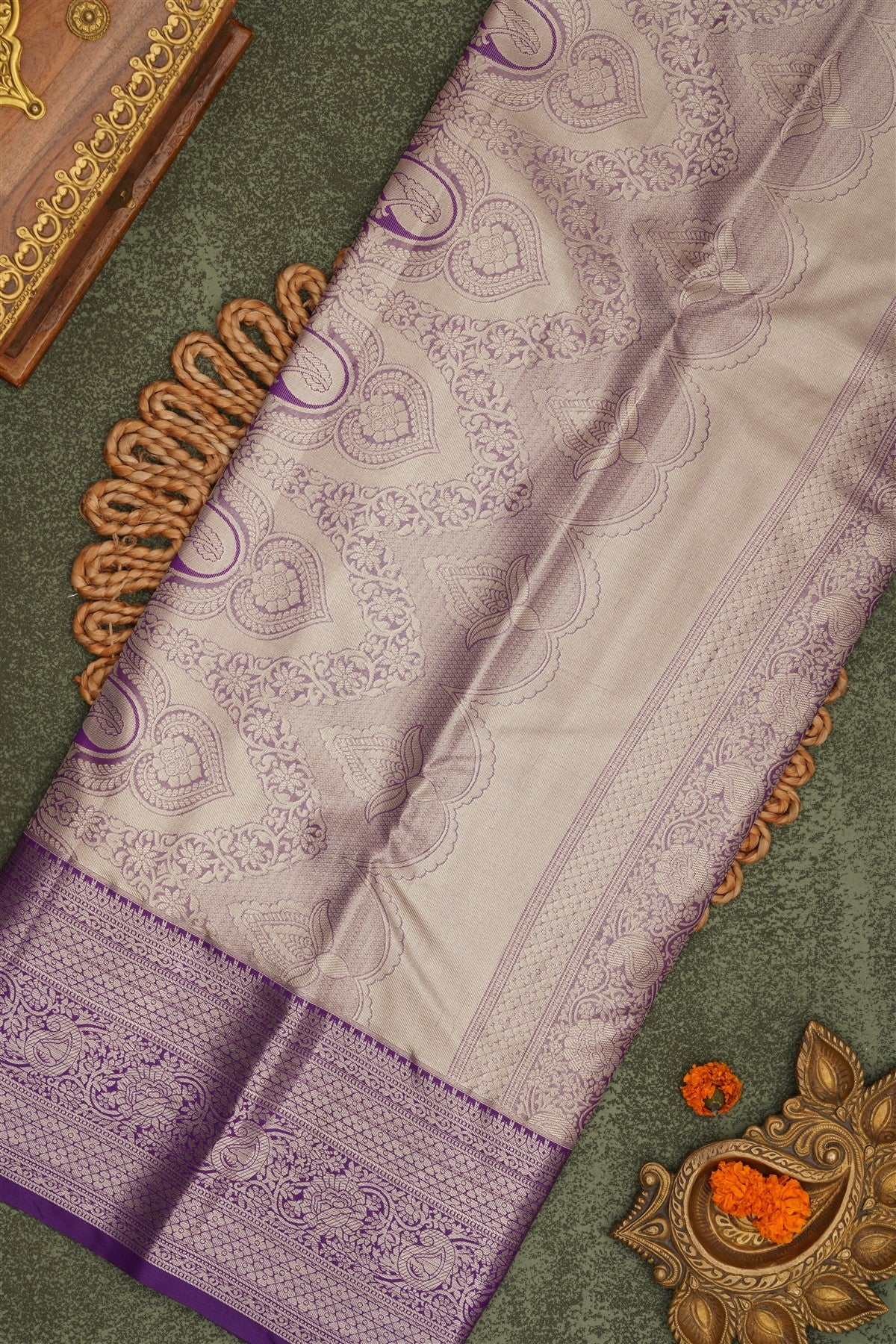 Semi Pattu Silk Blend Light Pink Saree