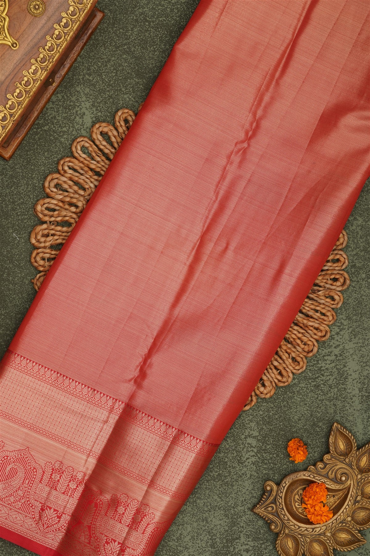 Semi Pattu Silk Blend Sea Blue Saree