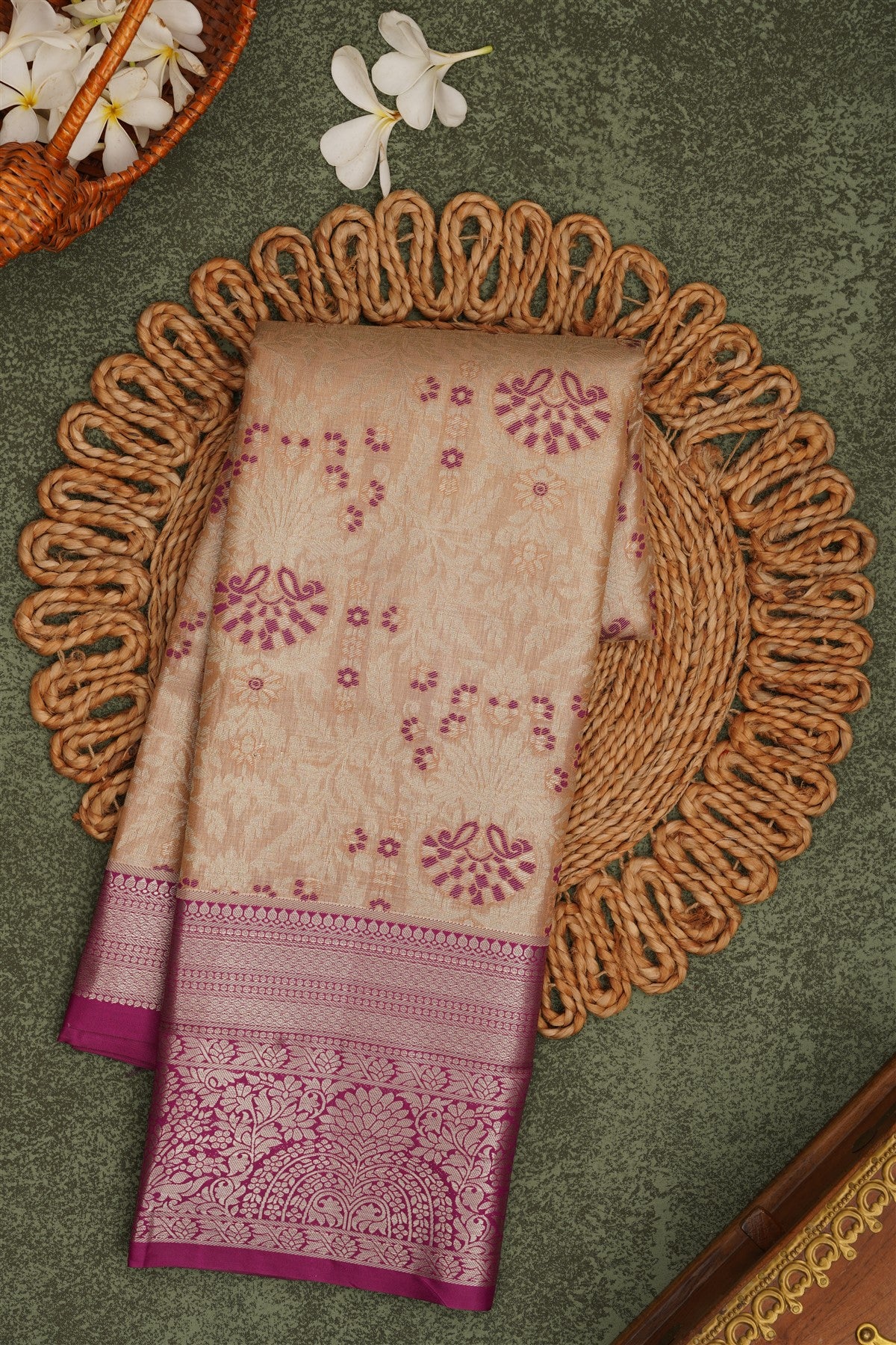 Semi Pattu Silk Blend Dual Shade Saree