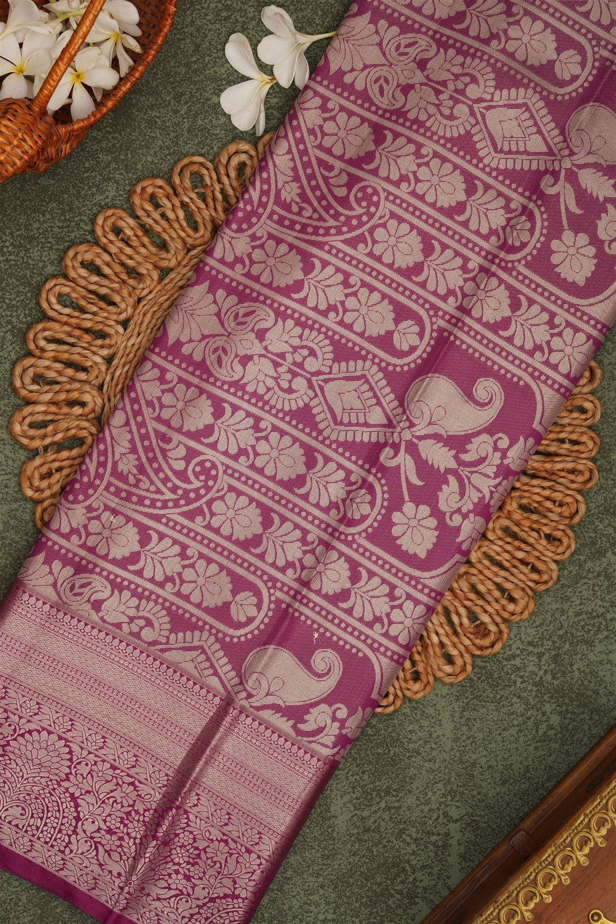 Semi Pattu Silk Blend Dual Shade Saree
