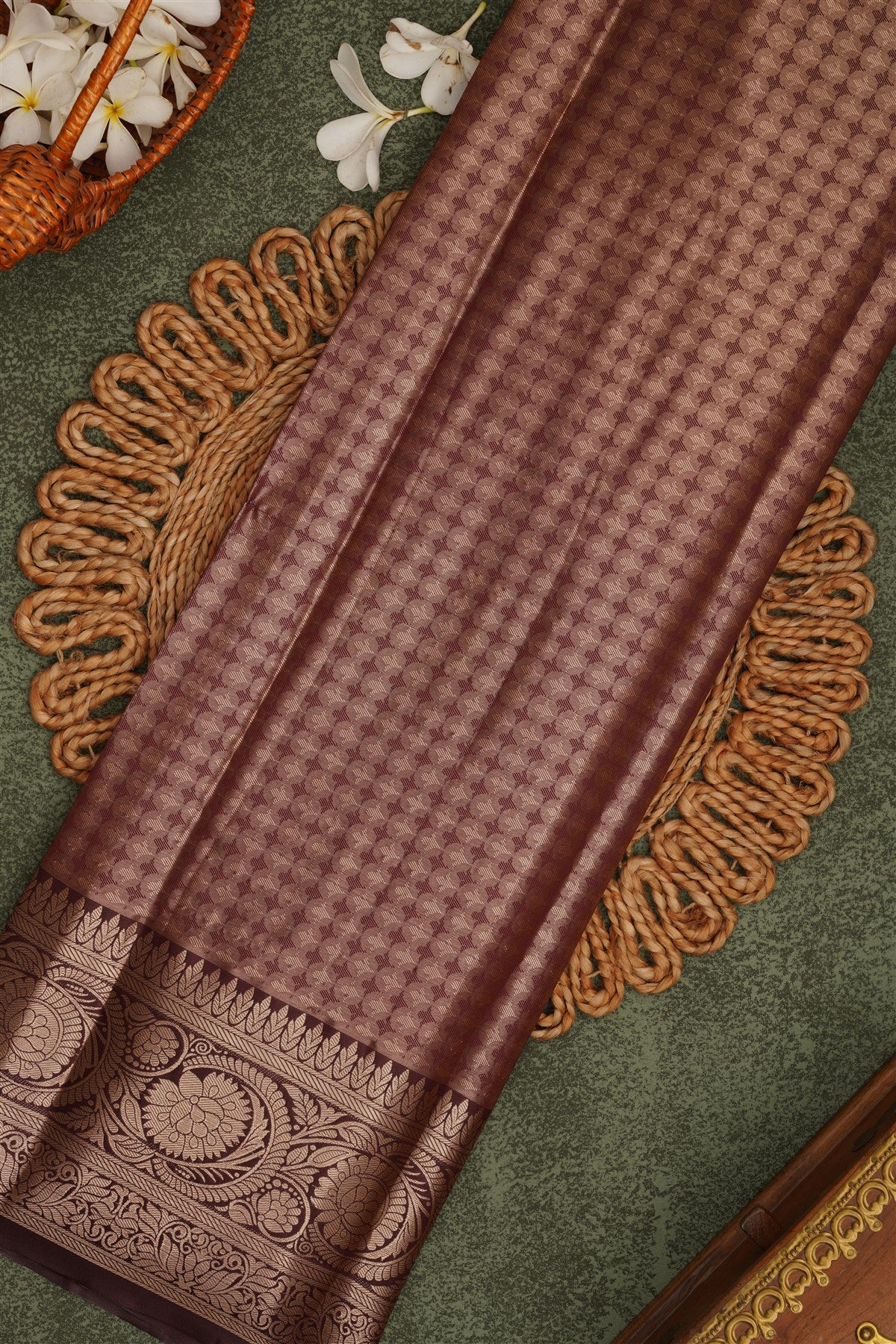 Semi Pattu Silk Blend Light Blue Saree