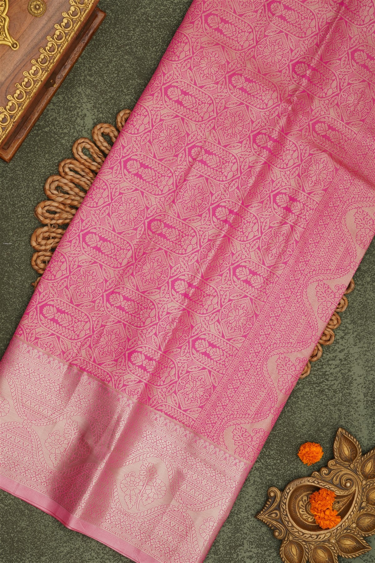 Semi Pattu Silk Blend Sky Blue Saree
