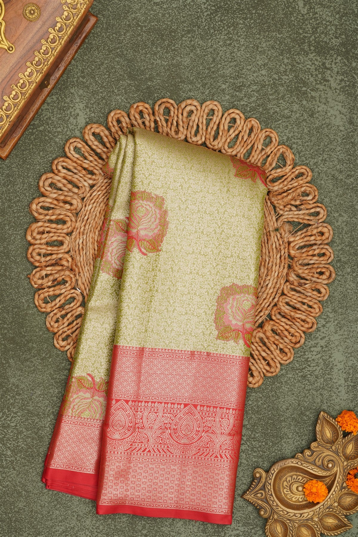 Semi Pattu Silk Blend Hf Zari Saree