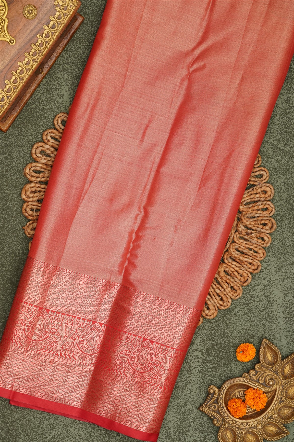 Semi Pattu Silk Blend Sea Blue Saree
