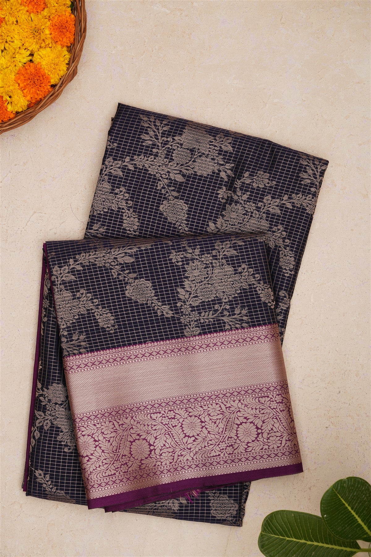 Soft Silk Navy Blue Saree