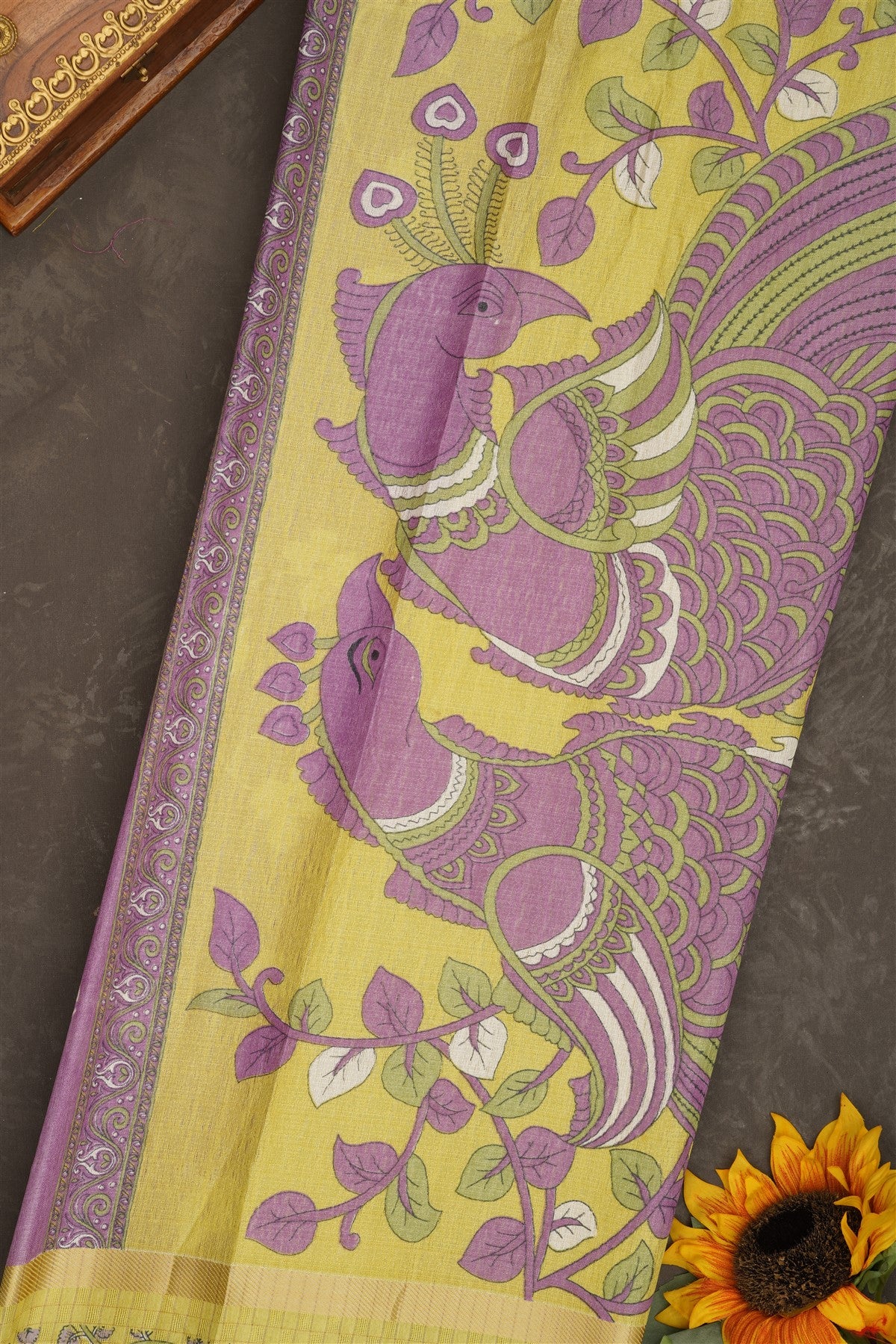 Fancy Jute Silk Lavender Saree