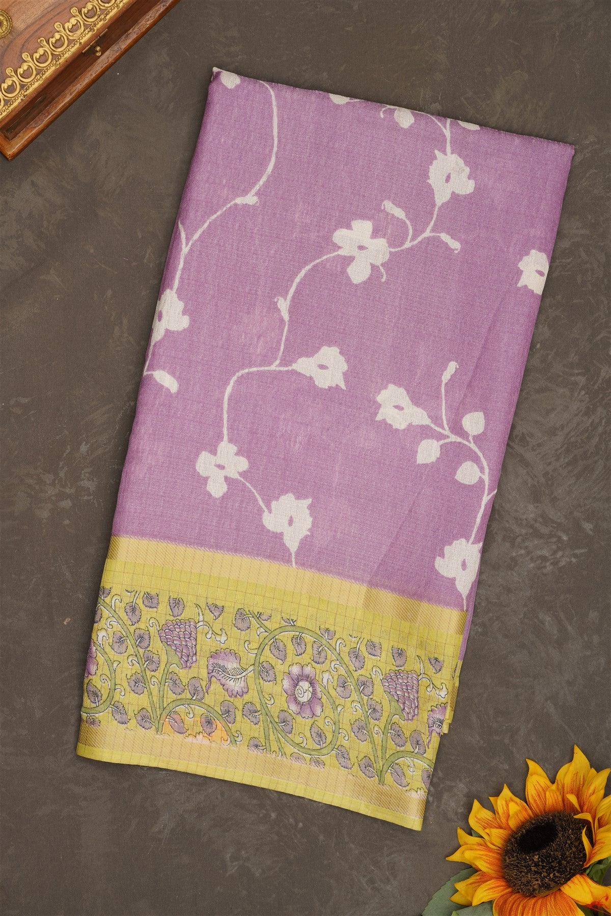 Fancy Jute Silk Lavender Saree