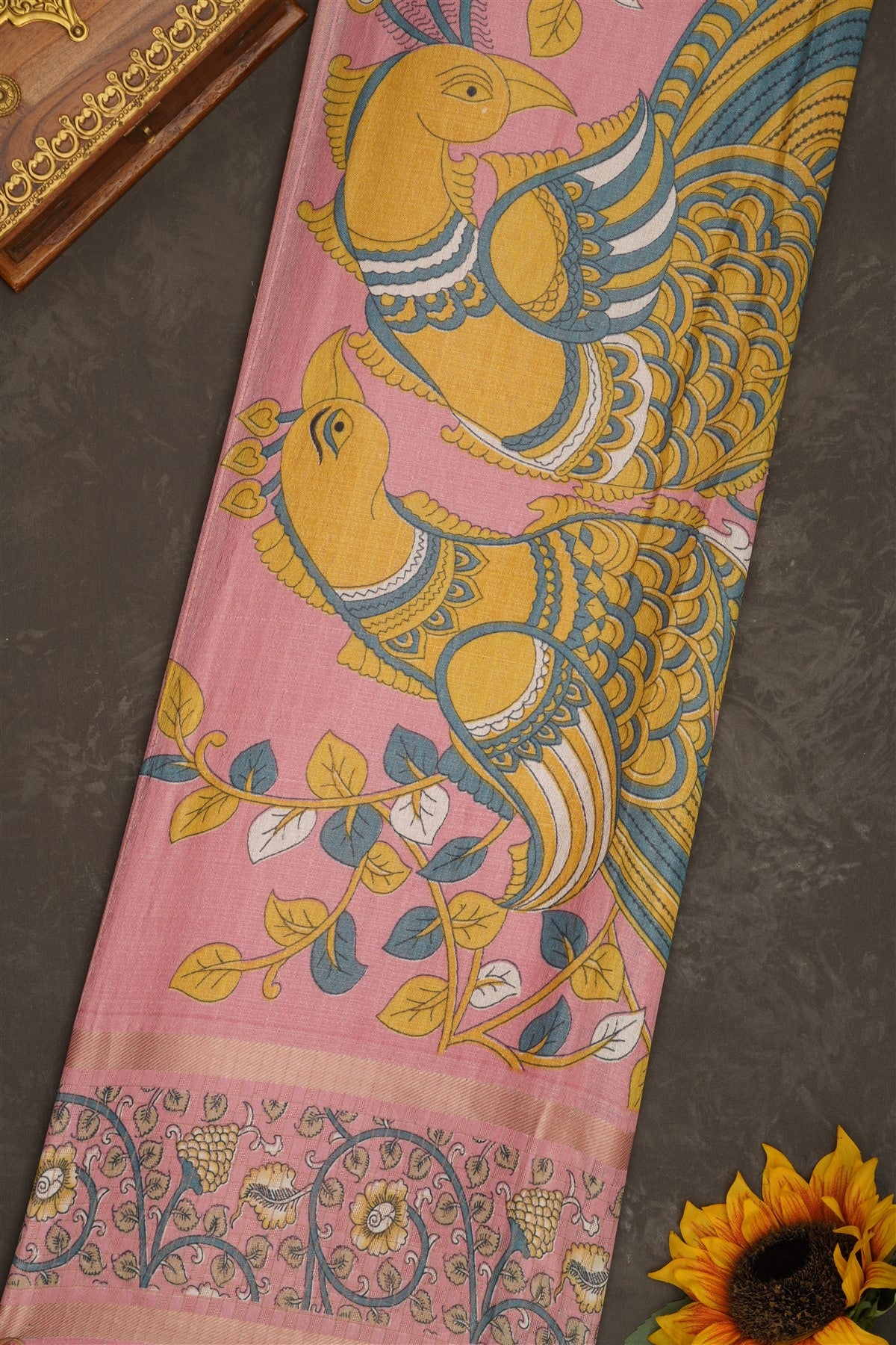Fancy Jute Silk Light Yellow Saree