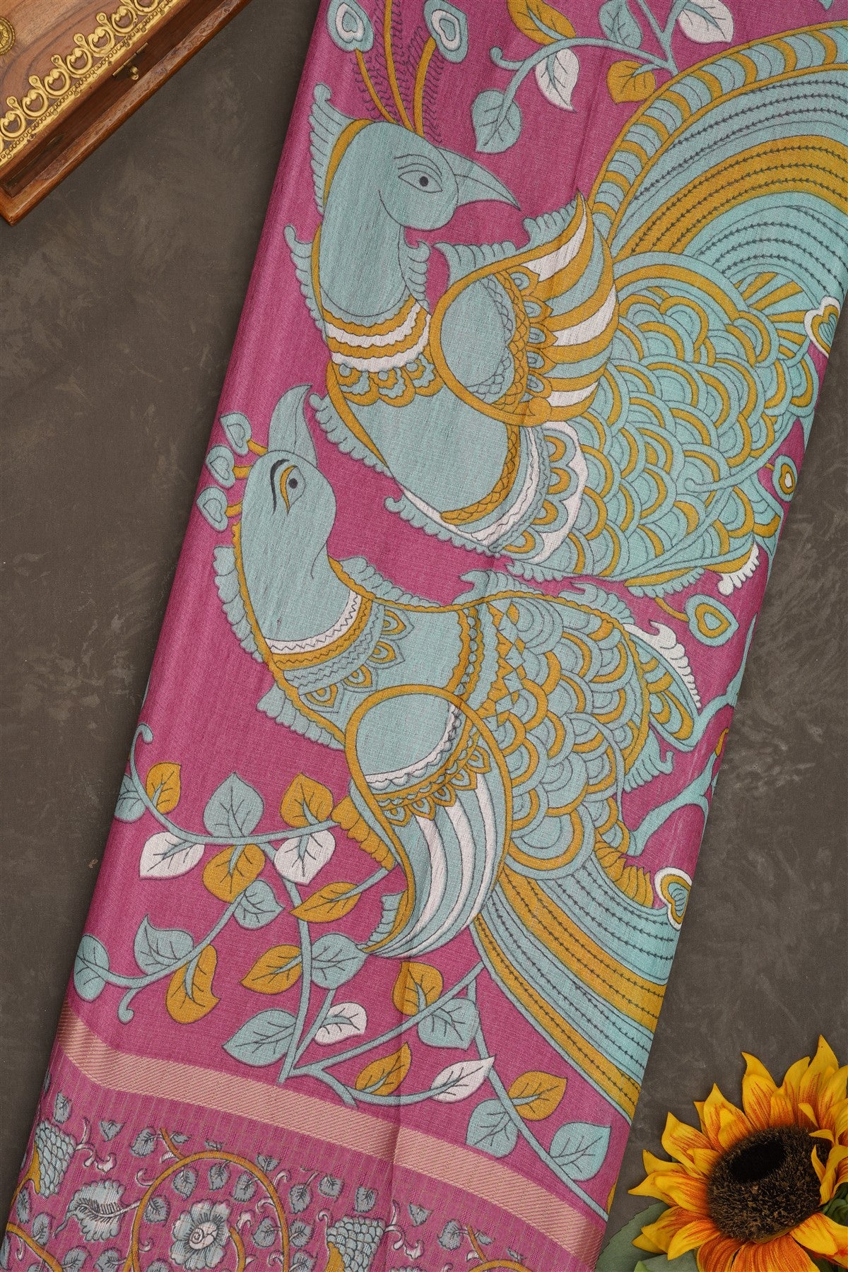 Fancy Jute Silk Sea Green Saree